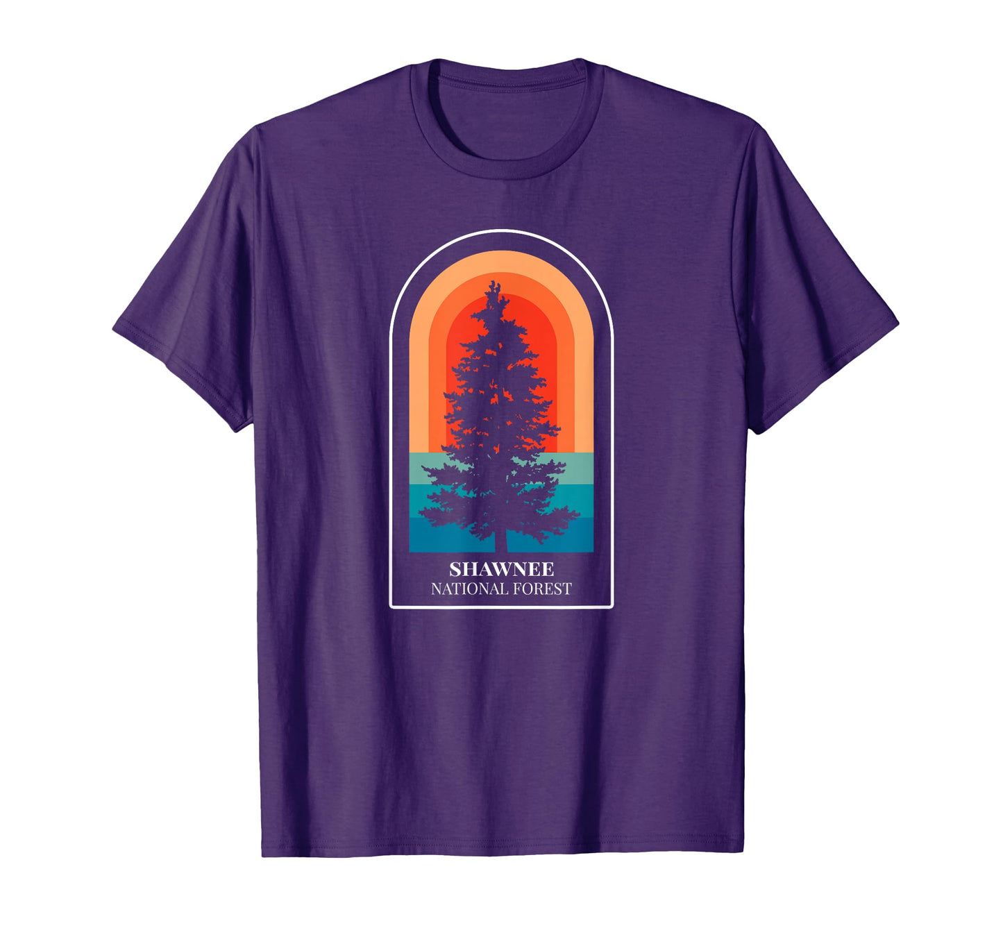 Retro Shawnee National Forest Illinois Hiking T-Shirt