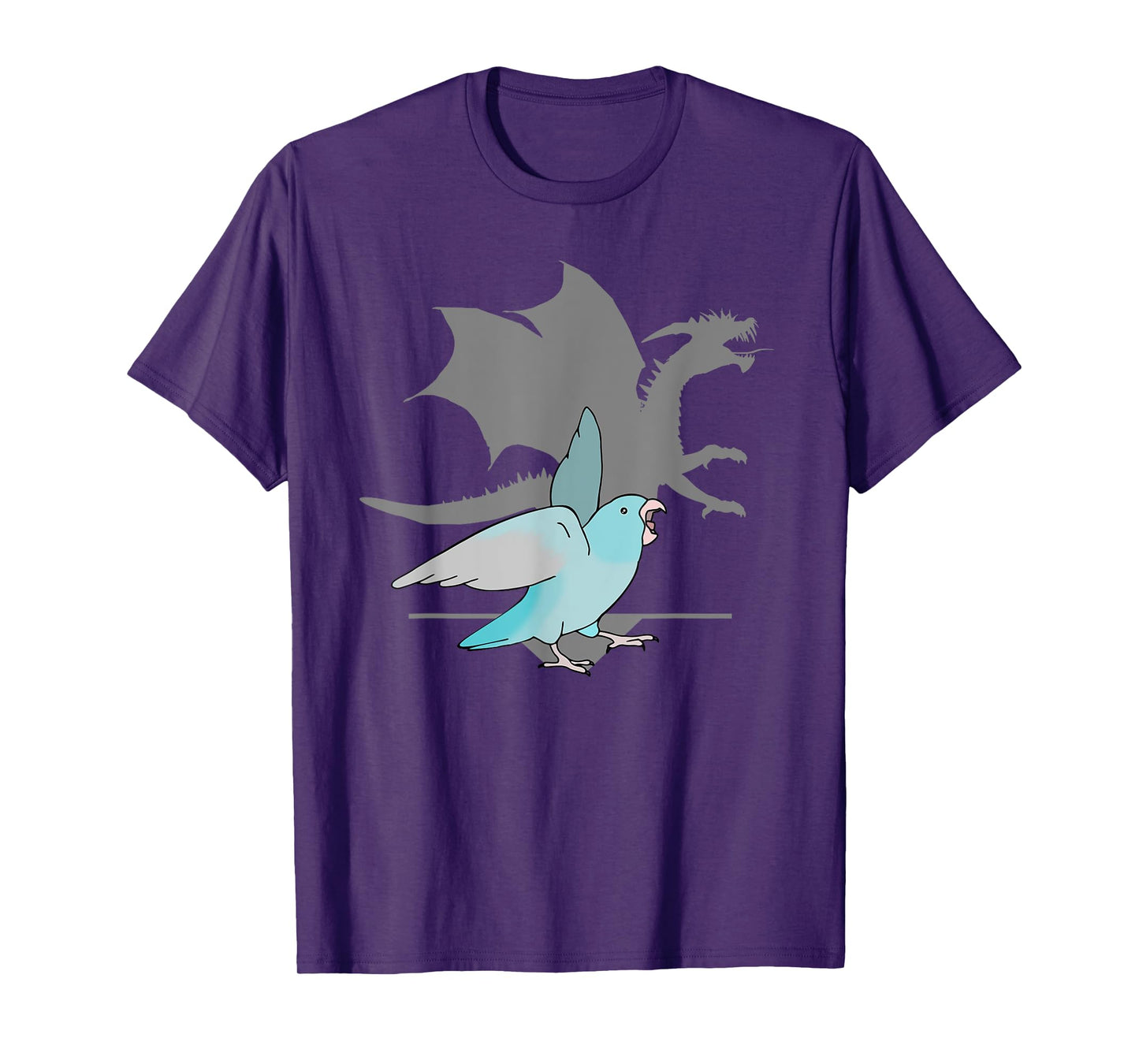 Blue Pacific Parrotlet with Dragon Shadow Birb memes Parrot T-Shirt