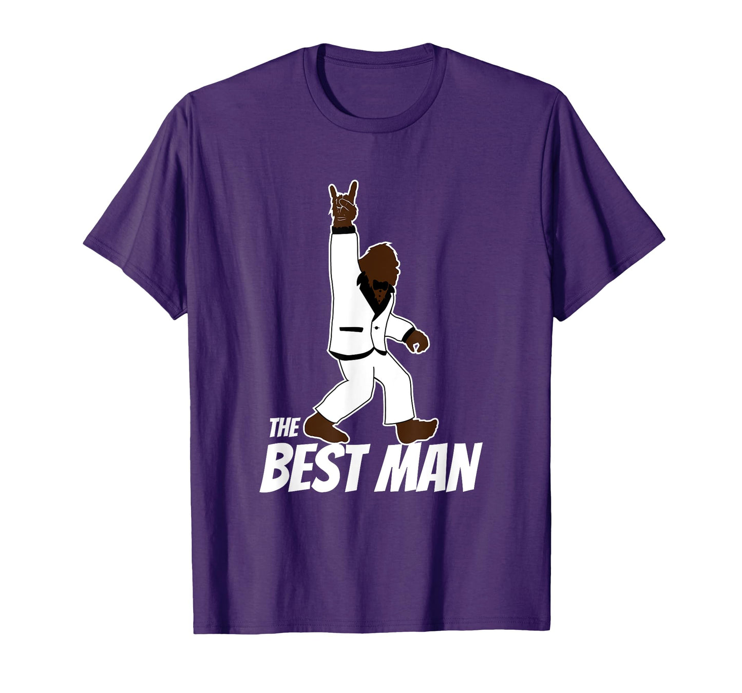Bigfoot Rock and Roll Best Man Bachelor Party Wedding Gift T-Shirt