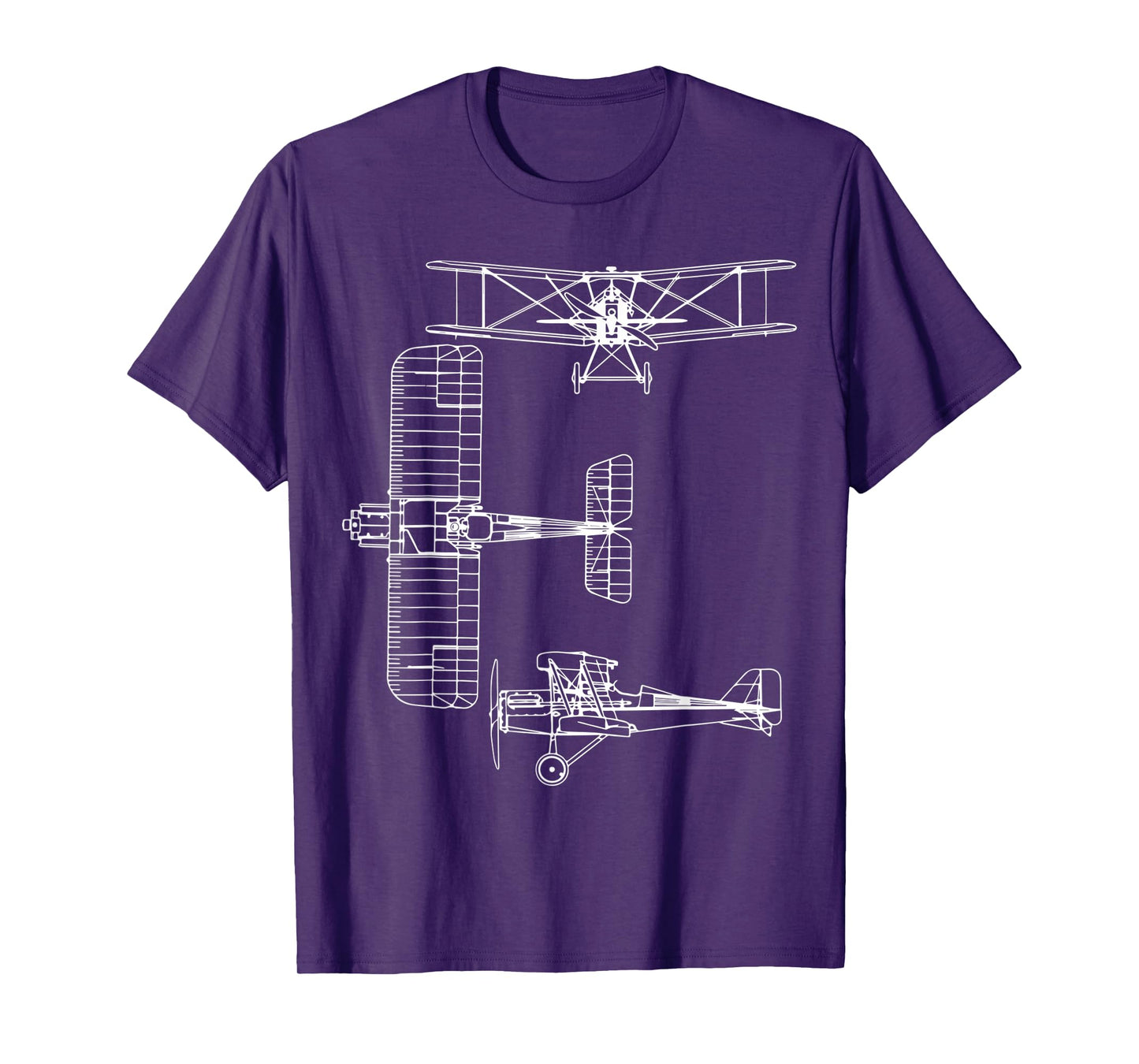 S.E.5 UK WW1 Plane Warbird Blueprint Schematics Diagram T-Shirt