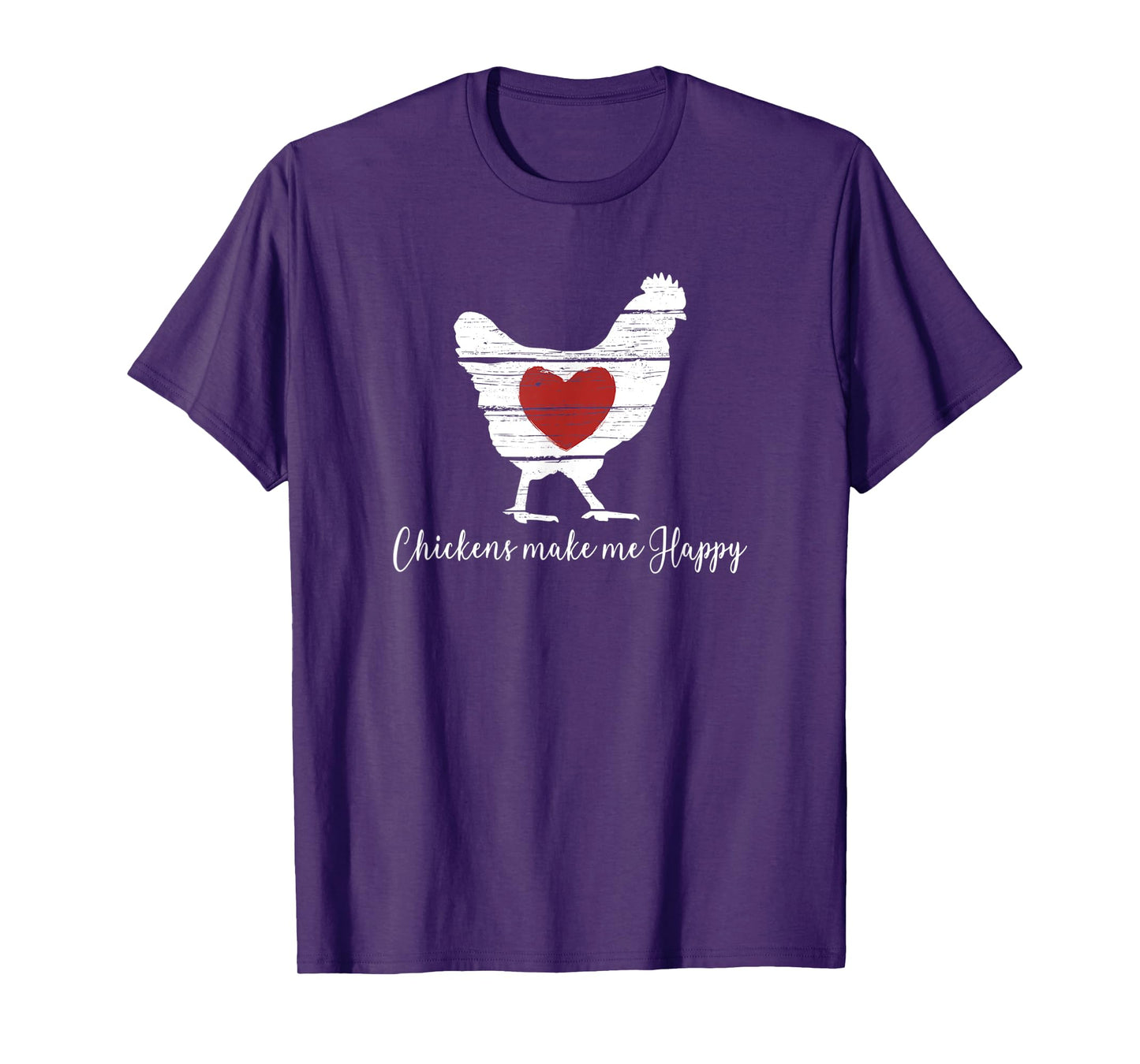 Chickens Make Me Happy Heart in Hen Farm T-Shirt