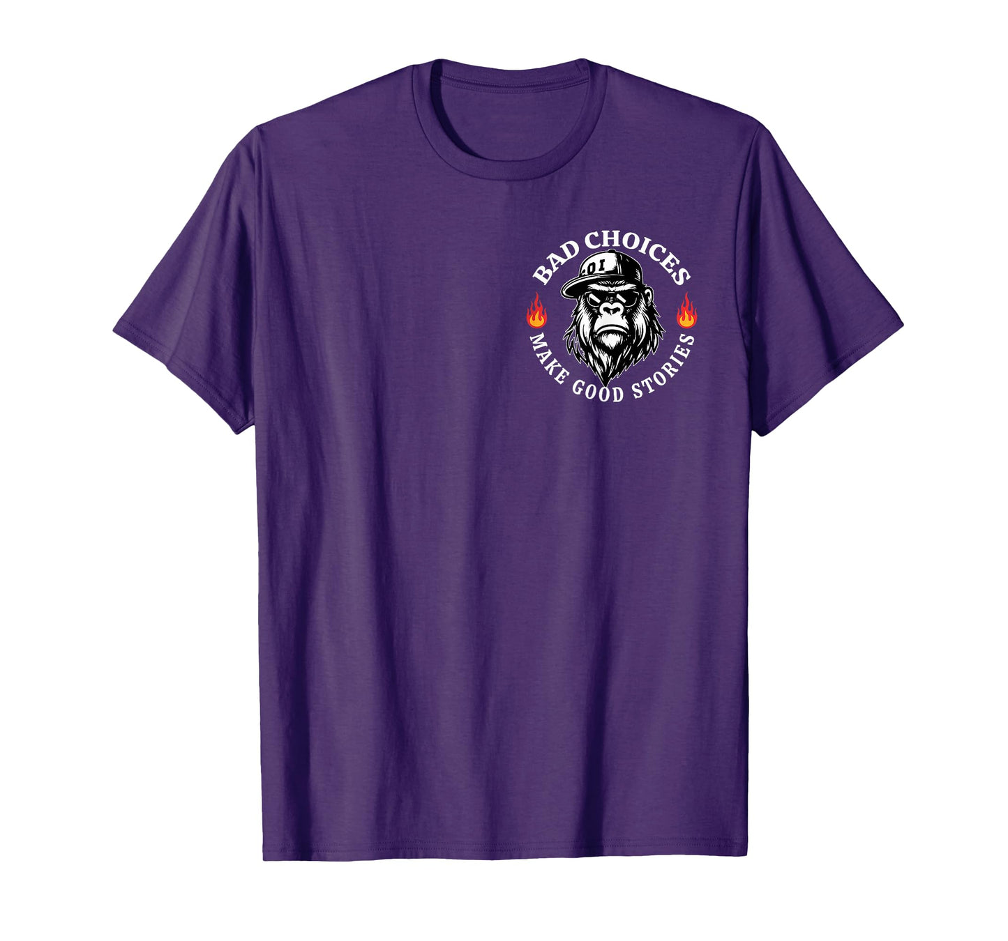Bad Choices Make Good Stories Funny Monkey (2 Sided) T-Shirt