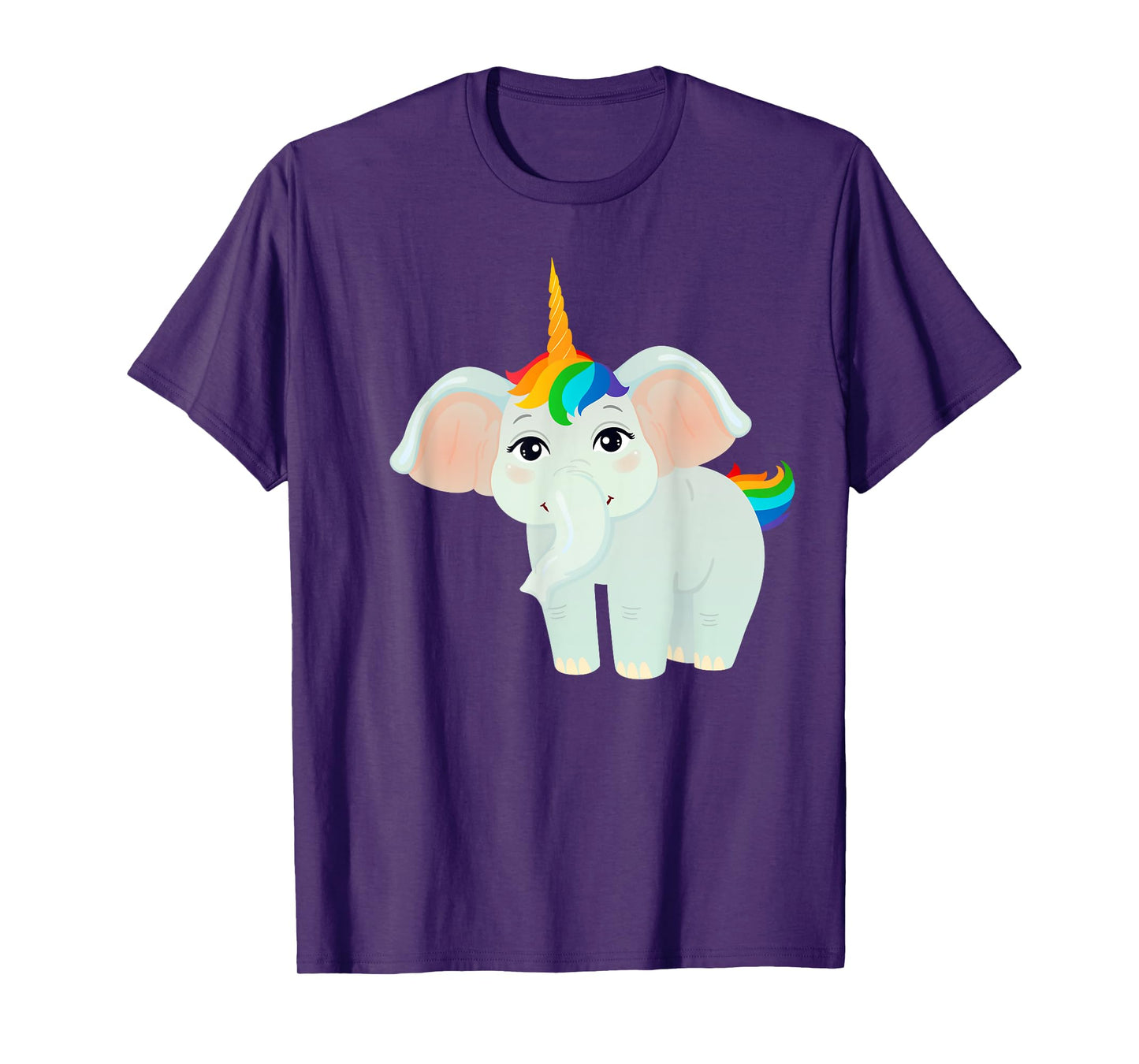 Elephant Unicorn With Rainbow Hair T-Shirt