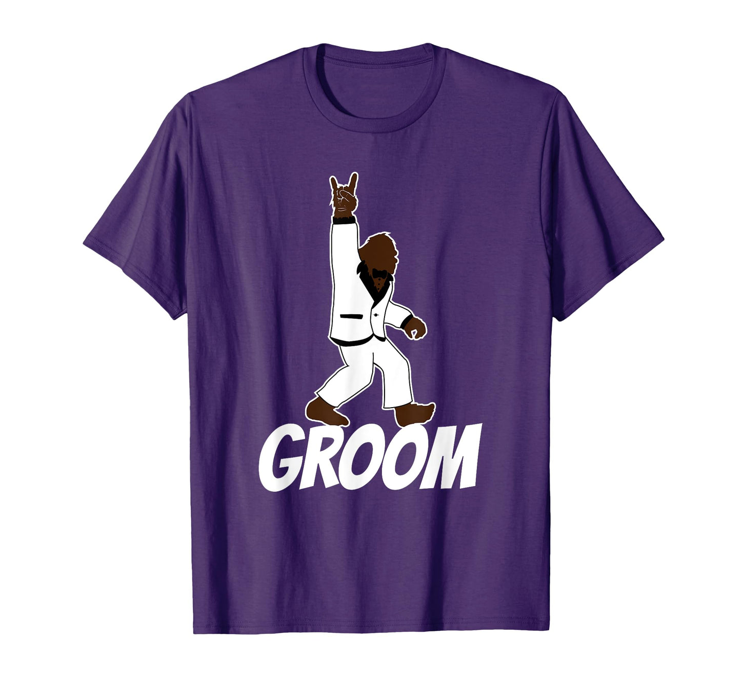Bigfoot Rock and Roll Wedding Party Gift for Groom T-Shirt