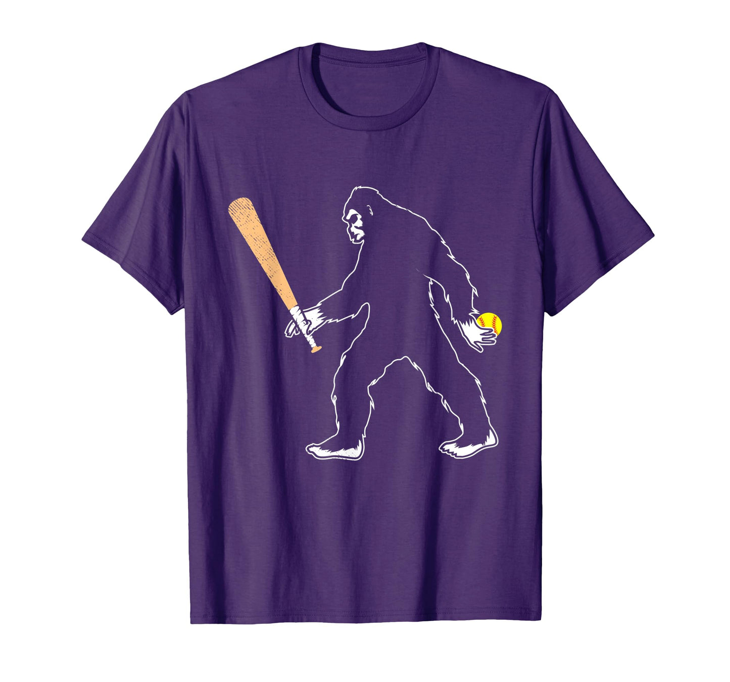 Softball funny bigfoot or sasquatch graphic theme T-Shirt