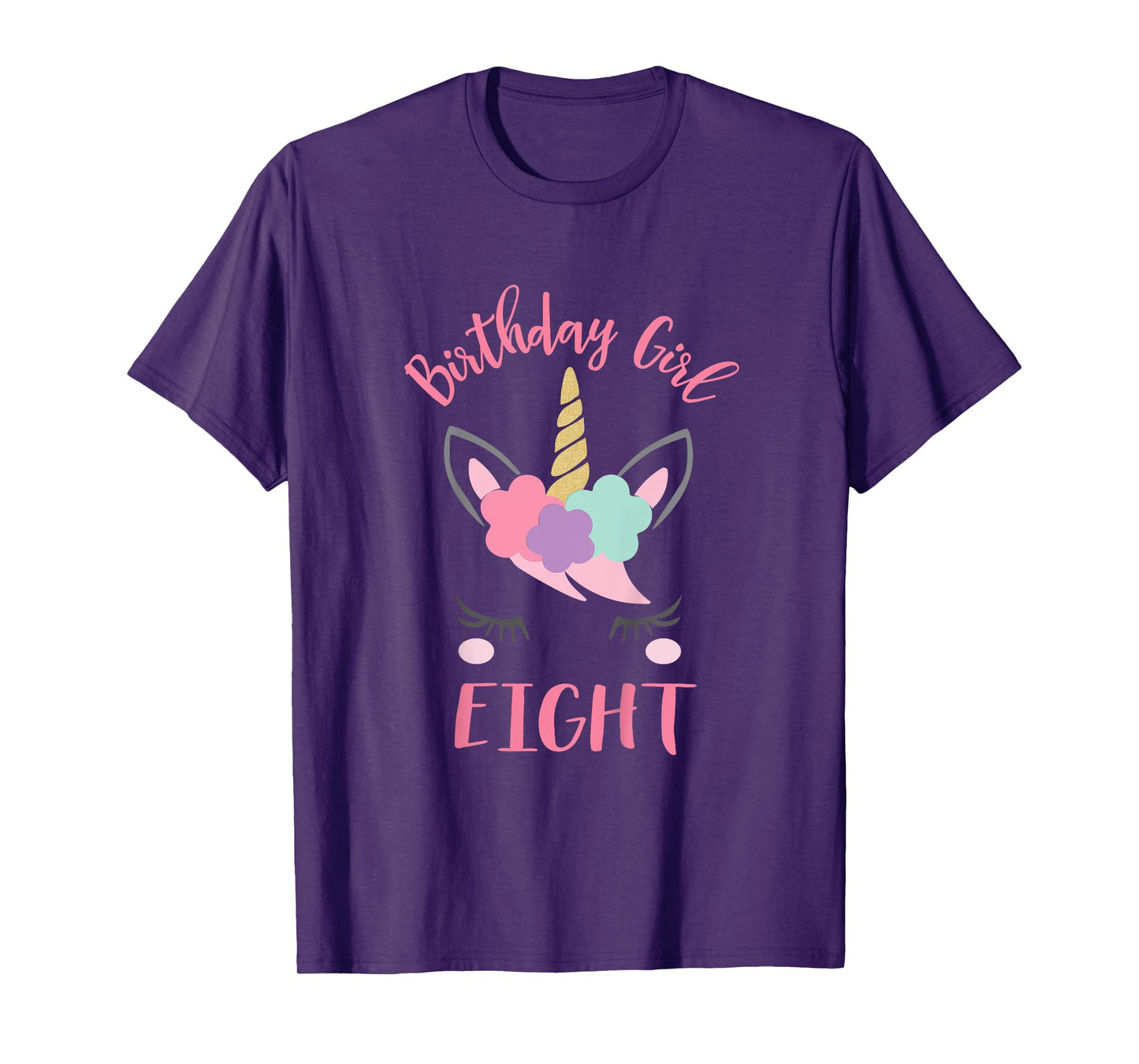 8th Birthday Shirt Girl Unicorn Eighth Birthday Outfit T-Shirt