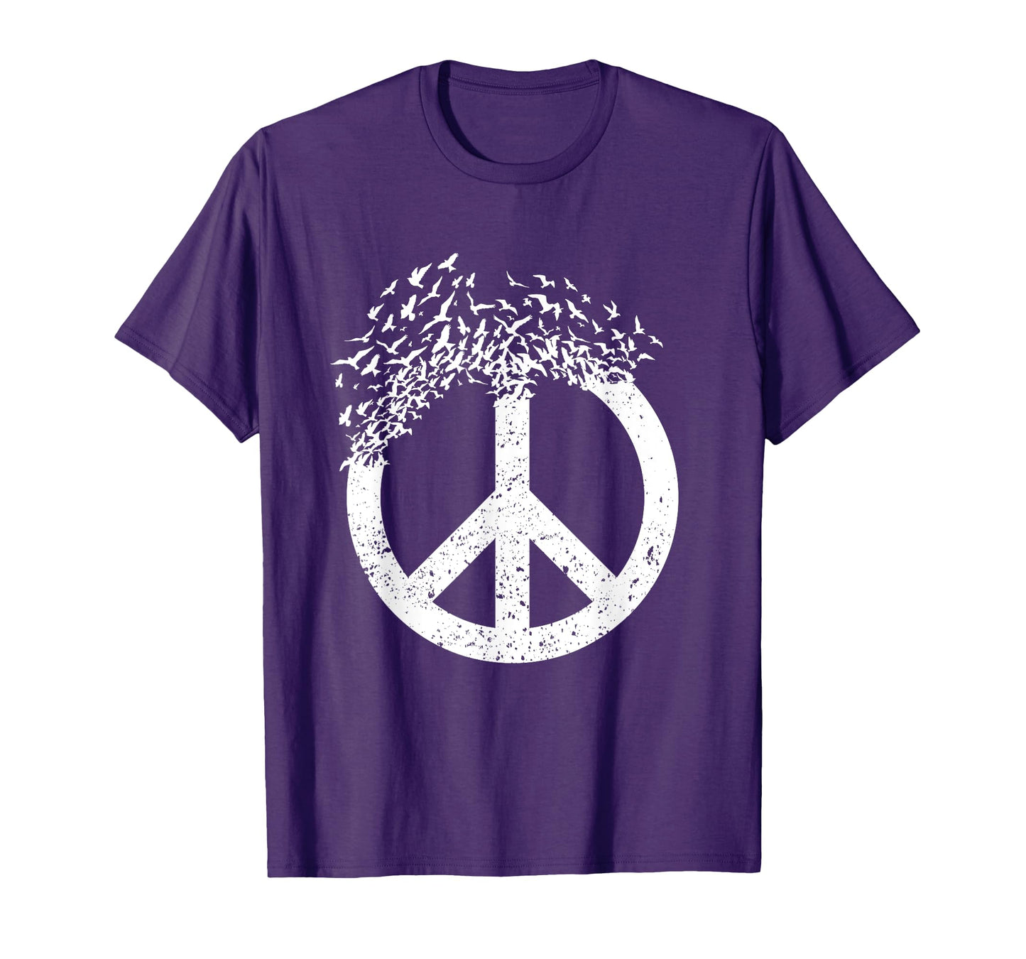 Dove Birds Peace Sign Doves 70s Retro Hippies 60s World T-Shirt