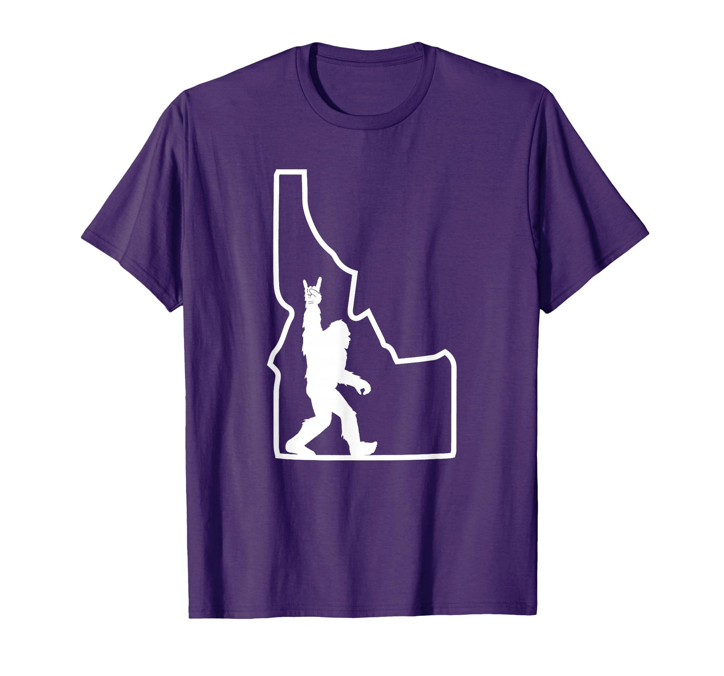 Bigfoot Rock and Roll Silhouette State of Idaho Sasquatch T-Shirt