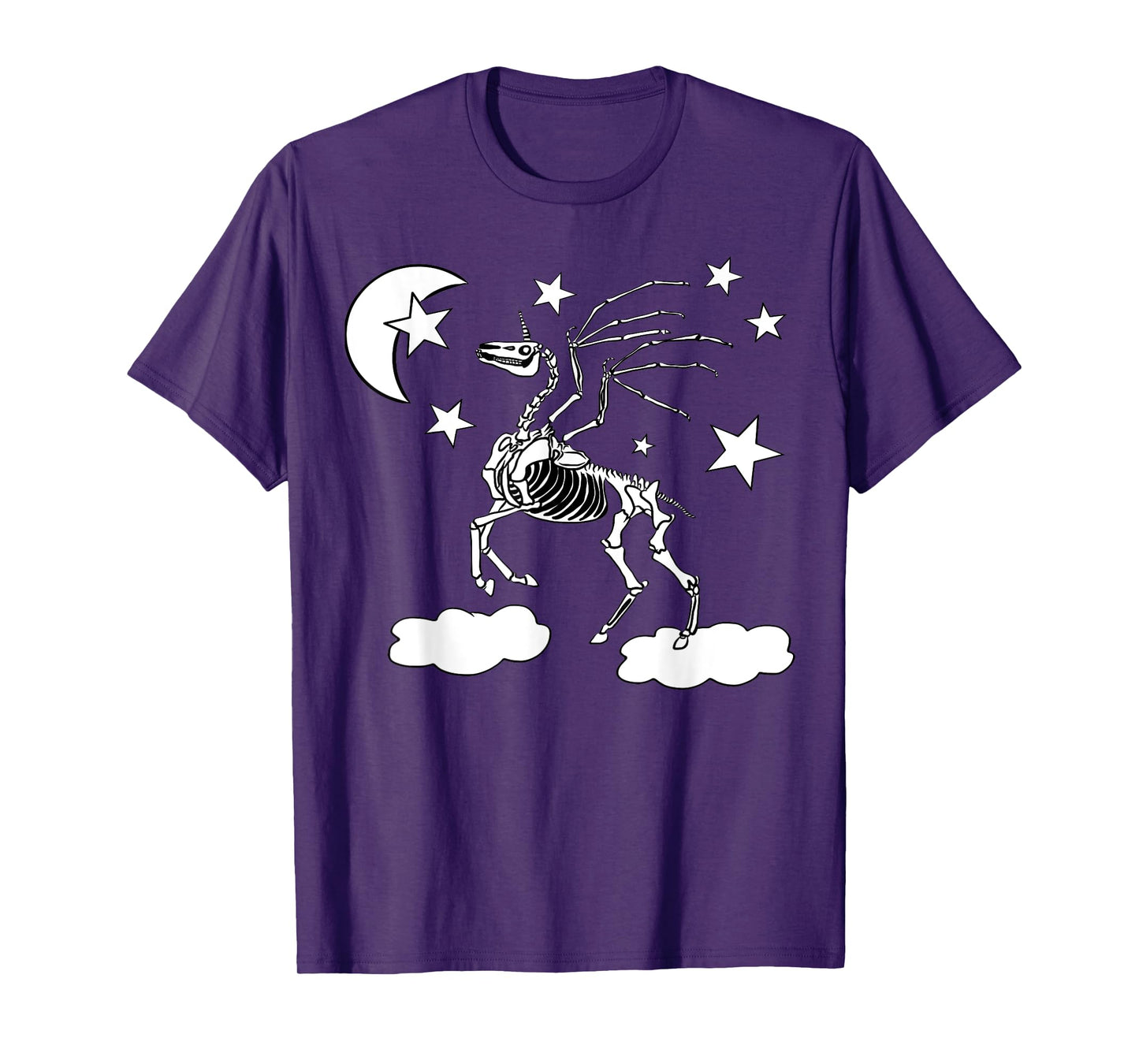 Moonlight Unicorn Costume For Girls Pegasus Gothic Skeleton T-Shirt
