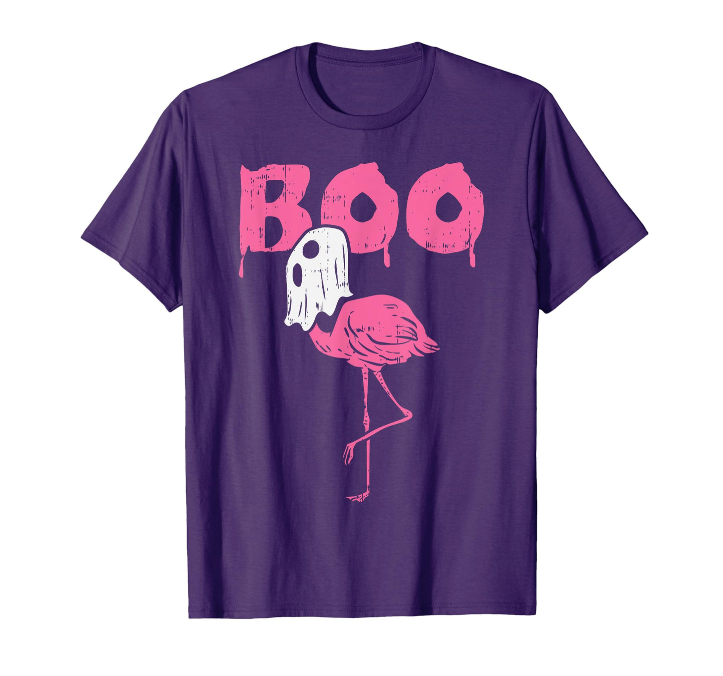 Boo Flamingo Ghost Fun Halloween Animal Bird Men Women Gift T-Shirt