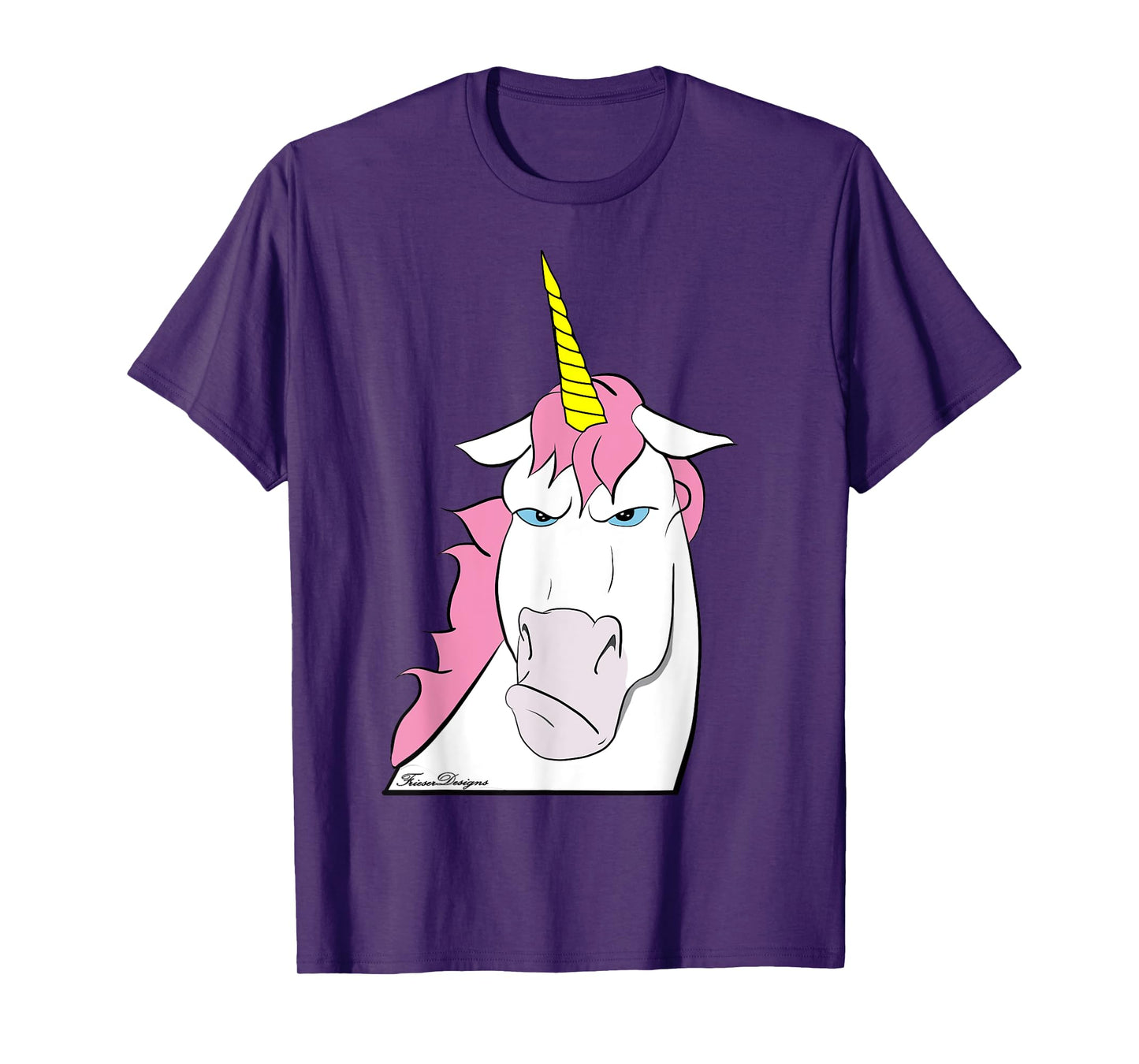 funny grumpy comic unicorn with bad mood T-Shirt