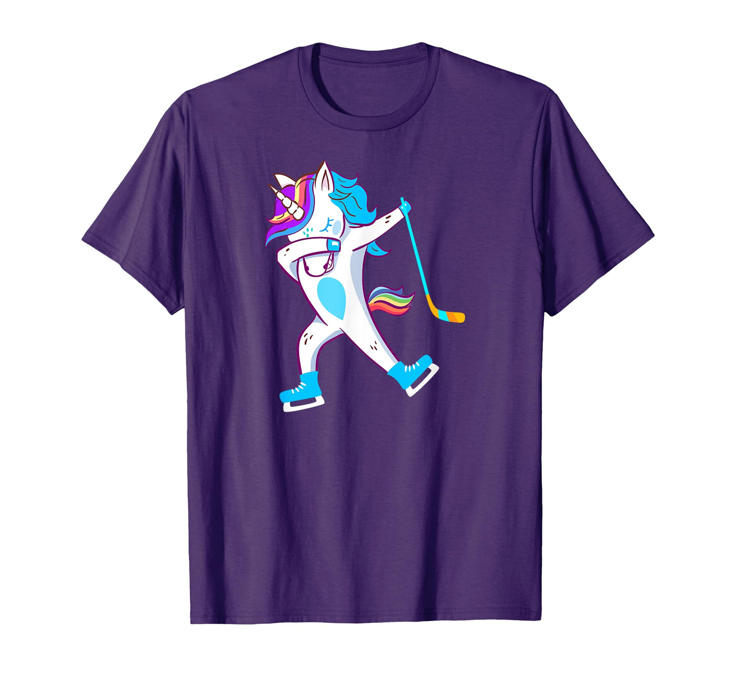 Dabbing Hockey Unicorn Puck Kids Boys Girls Cool Ice Hockey T-Shirt