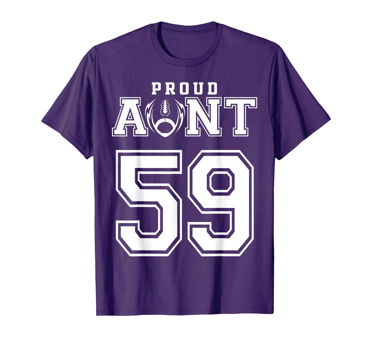Custom Proud Football Aunt Number 59 Personalized For Women T-Shirt