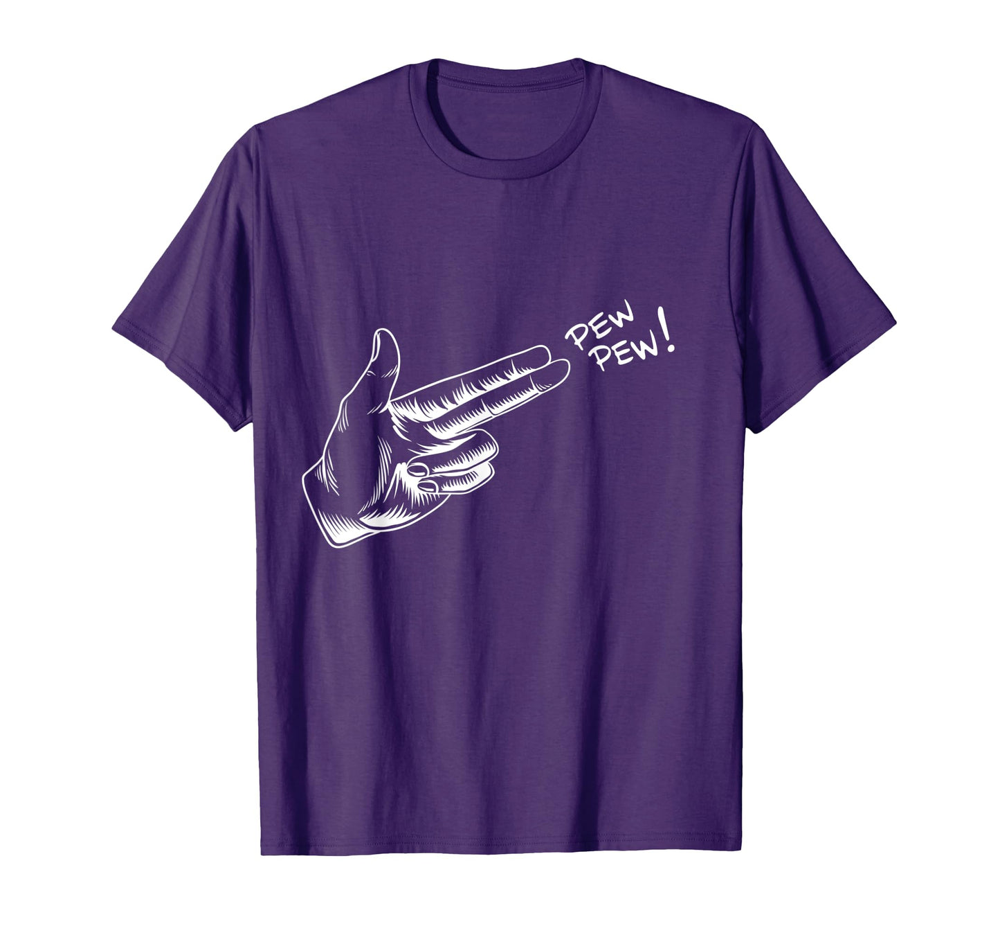Hand Pew Pistol Line Art Scatch Halloween Costume T-Shirt