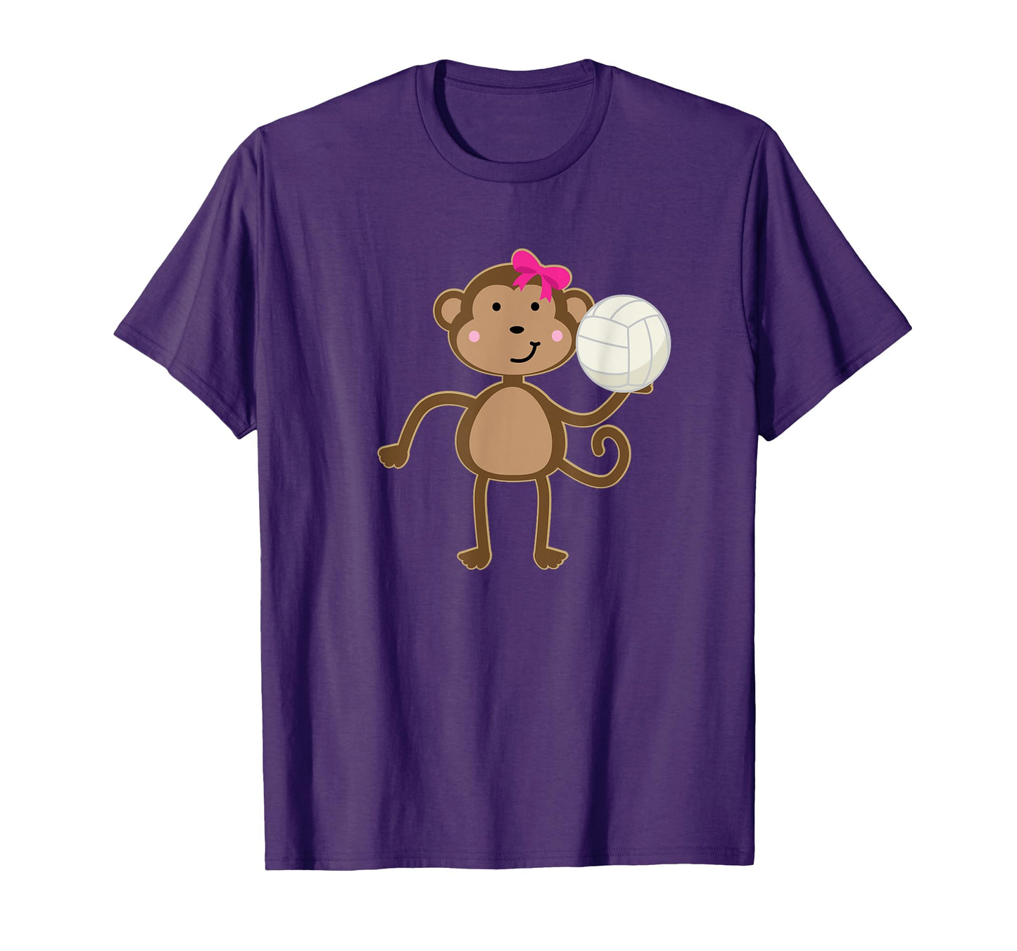 Volleyball T-shirt Cute Sports Ball Girl Monkey Team Gift T-Shirt