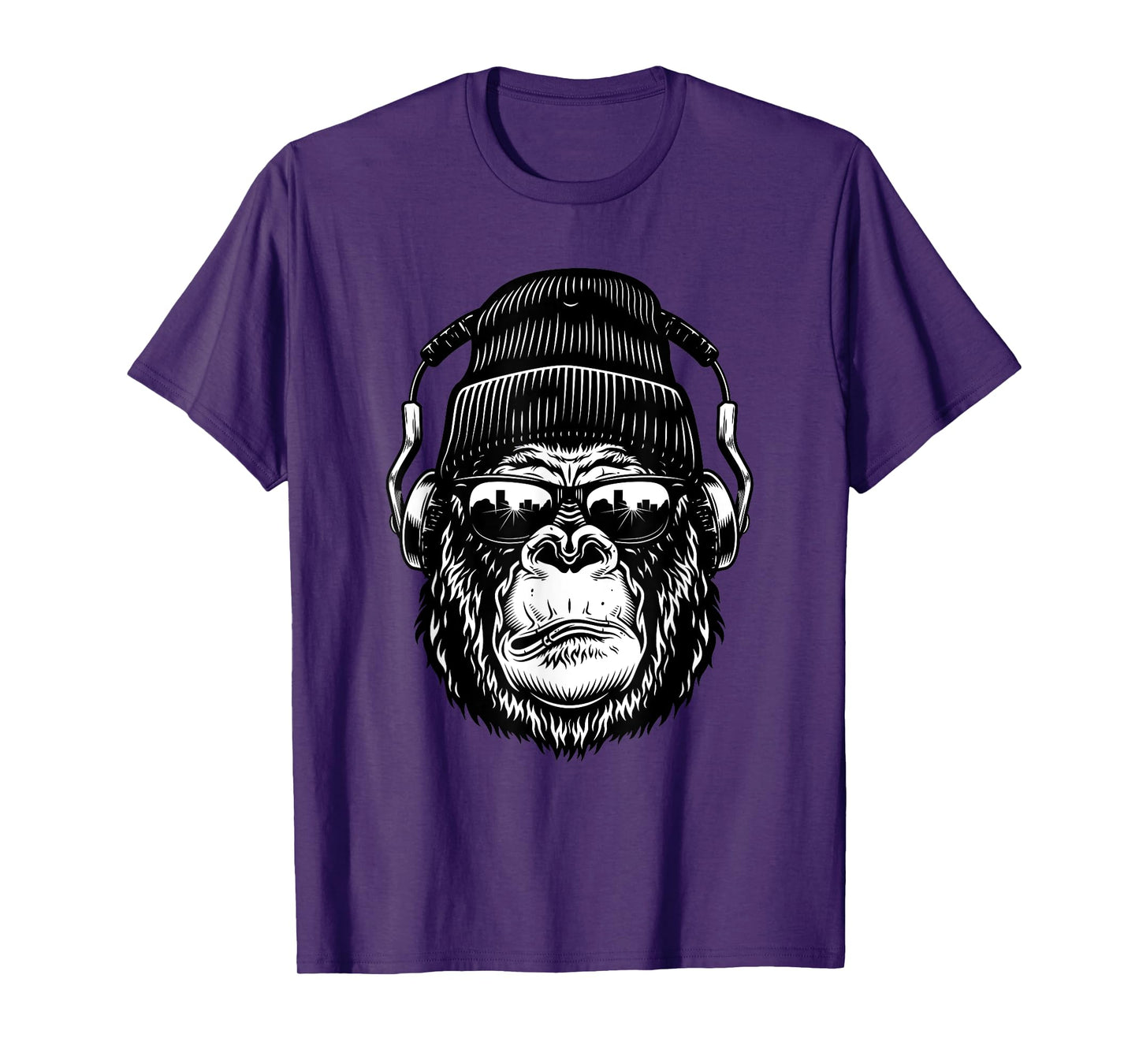 Monkey gorilla with mixer and headphones as DJ T-Shirt