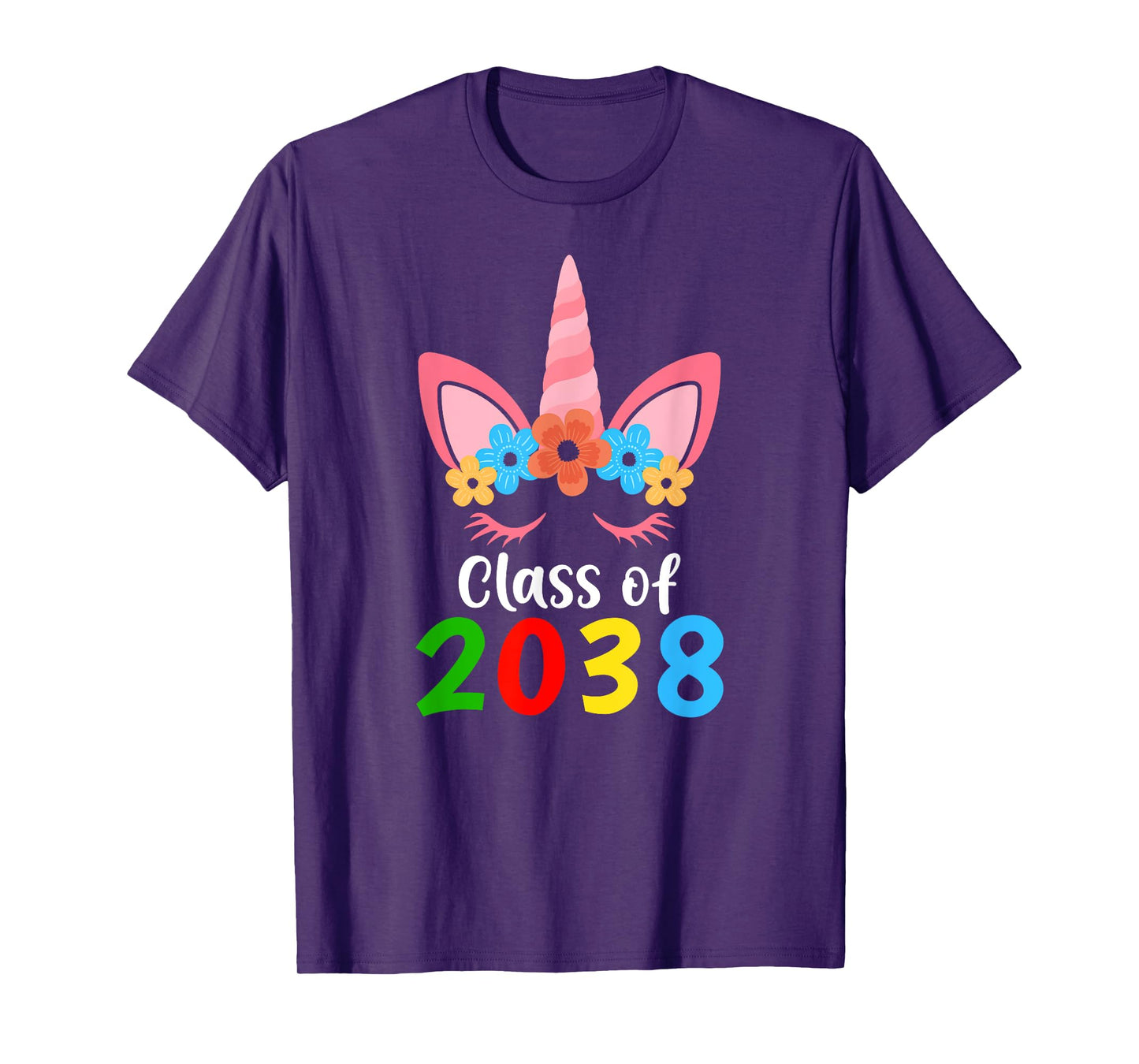 Unicorn Class of 2038 Grow With Me Back To School Girls T-Shirt