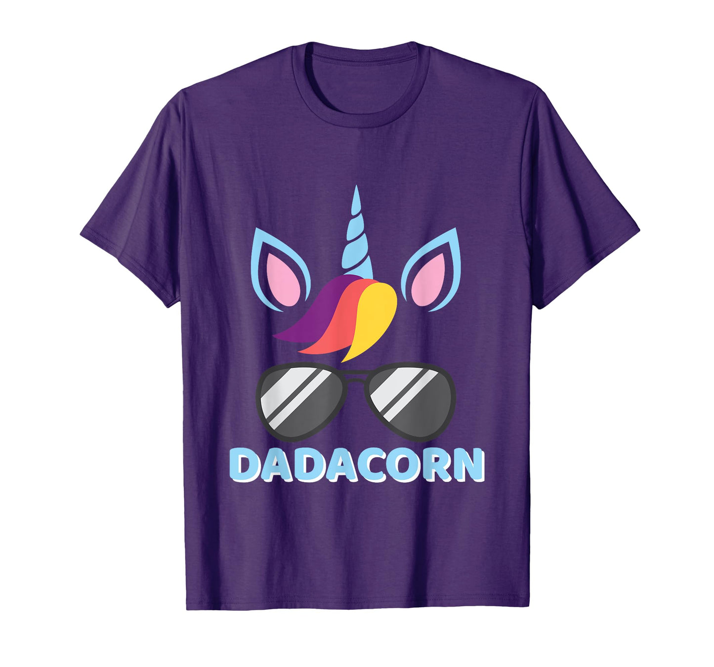 Dadacorn Unicorn Dad Sunglasses Fun T Shirt For Him T-Shirt