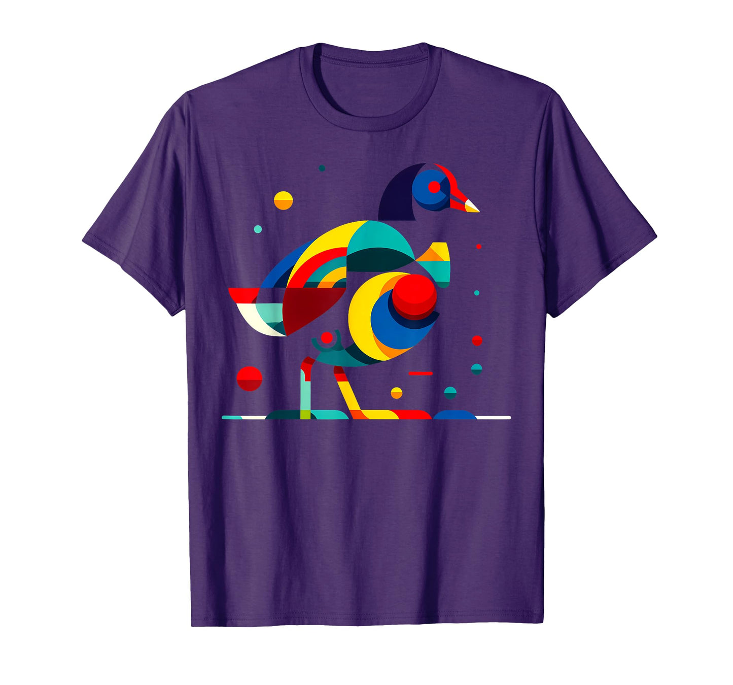 Geometric Minimalism Modern Illustration Moorhen Bird Art T-Shirt