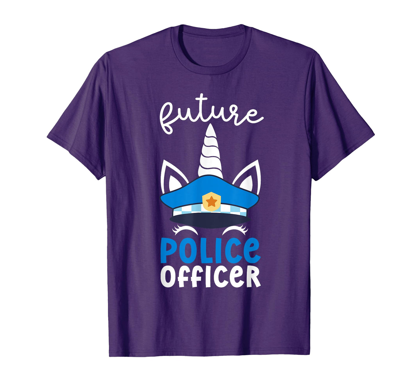 Future Police Officer Girl Unicorn Future Policeman Kids T-Shirt