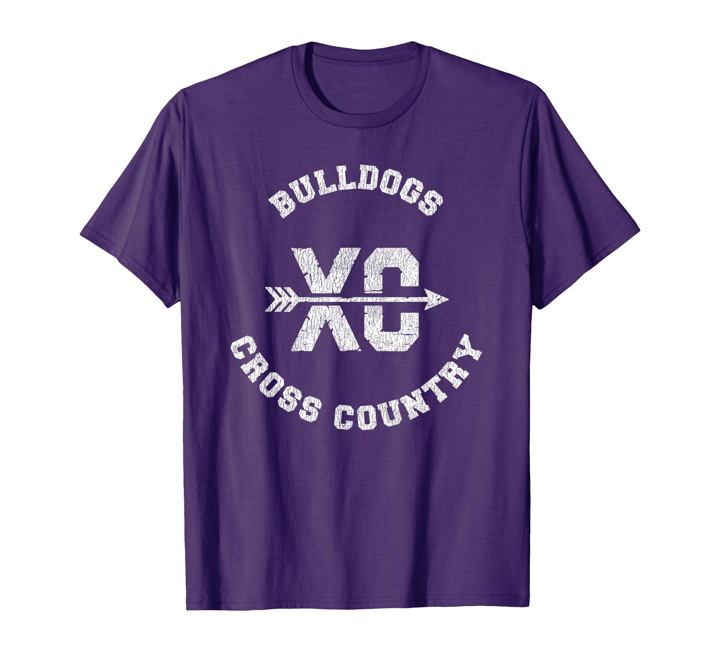 Bulldogs Cross Country Retro Distressed XC Running T-Shirt
