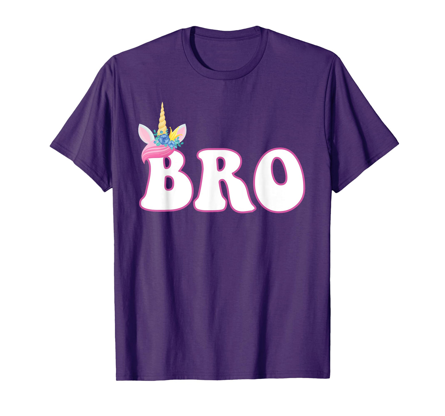 Bro Unicorn Birthday Party Brother Matching Family T-Shirt