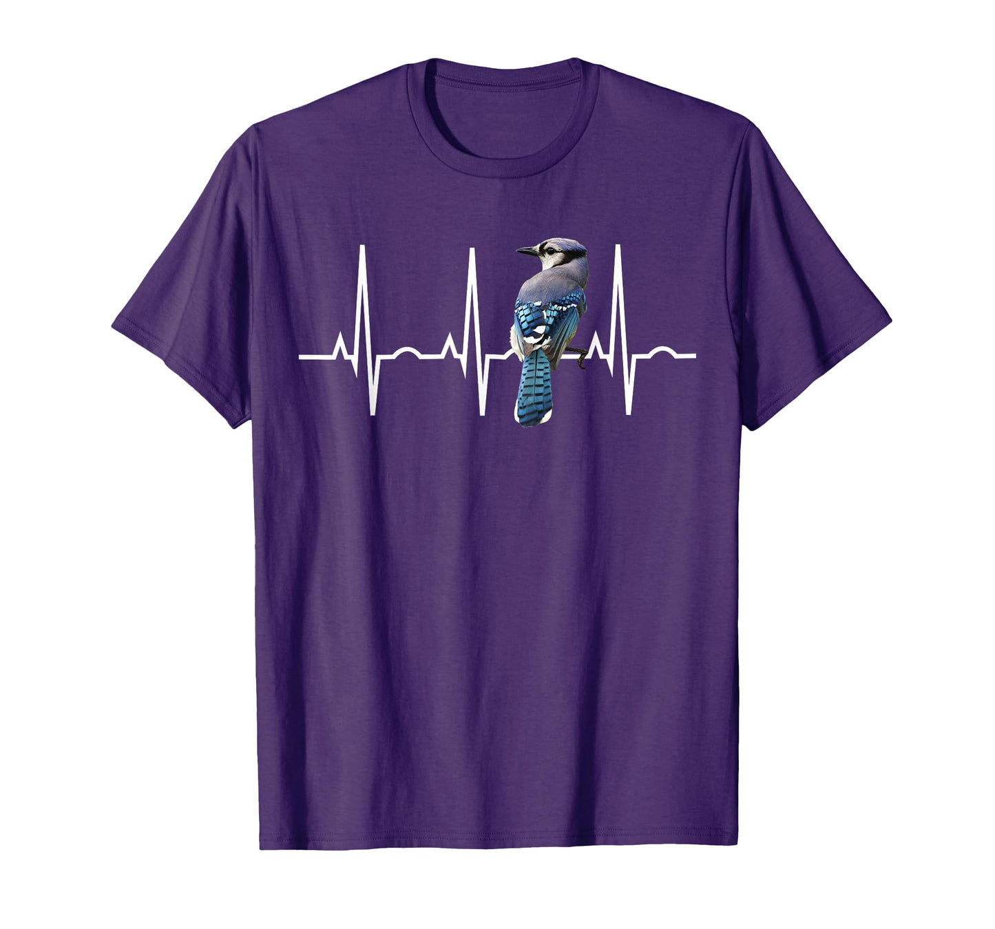 Blue Jay Shirt for Birders - Bluejay Heartbeat T-Shirt T-Shirt