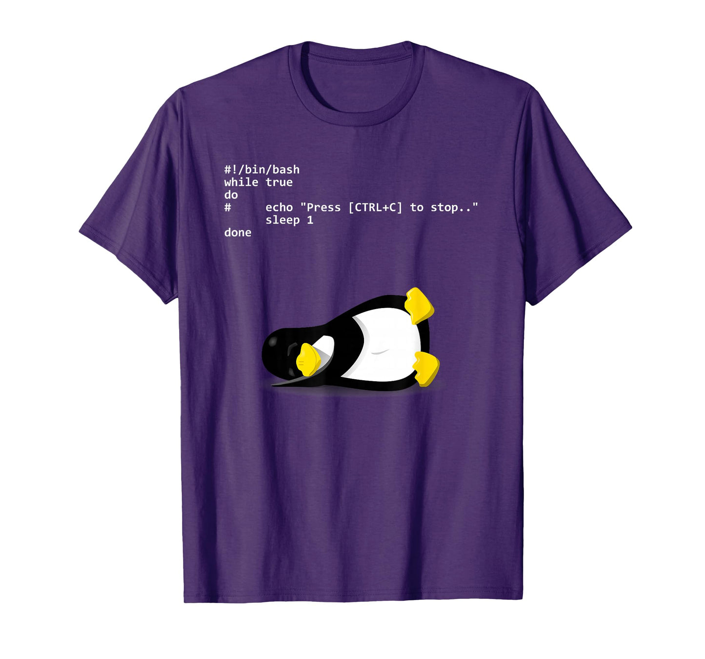 Sleeping Tux Loop Linux Geek Nerd Penguin T-Shirt T-Shirt