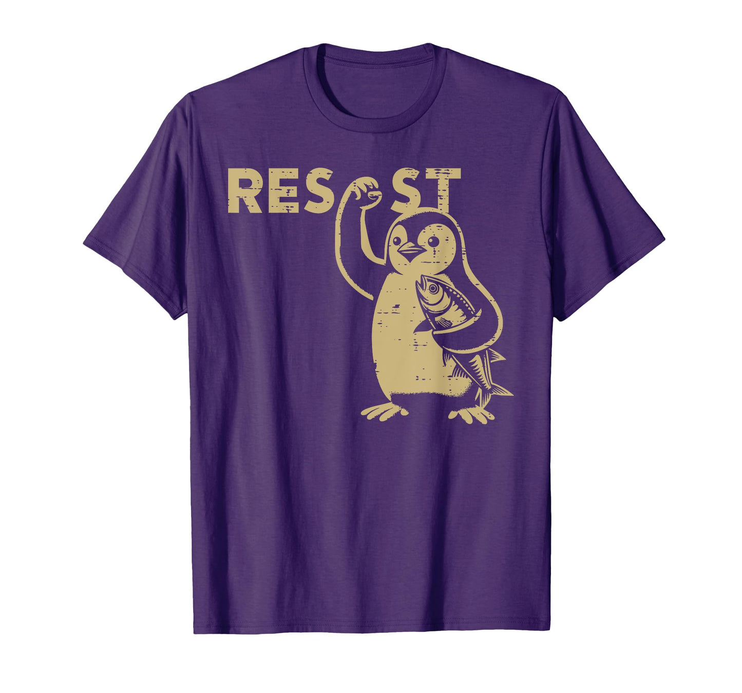 Resist Penguin Funny Resist Protest Resistance Men Women Kid T-Shirt