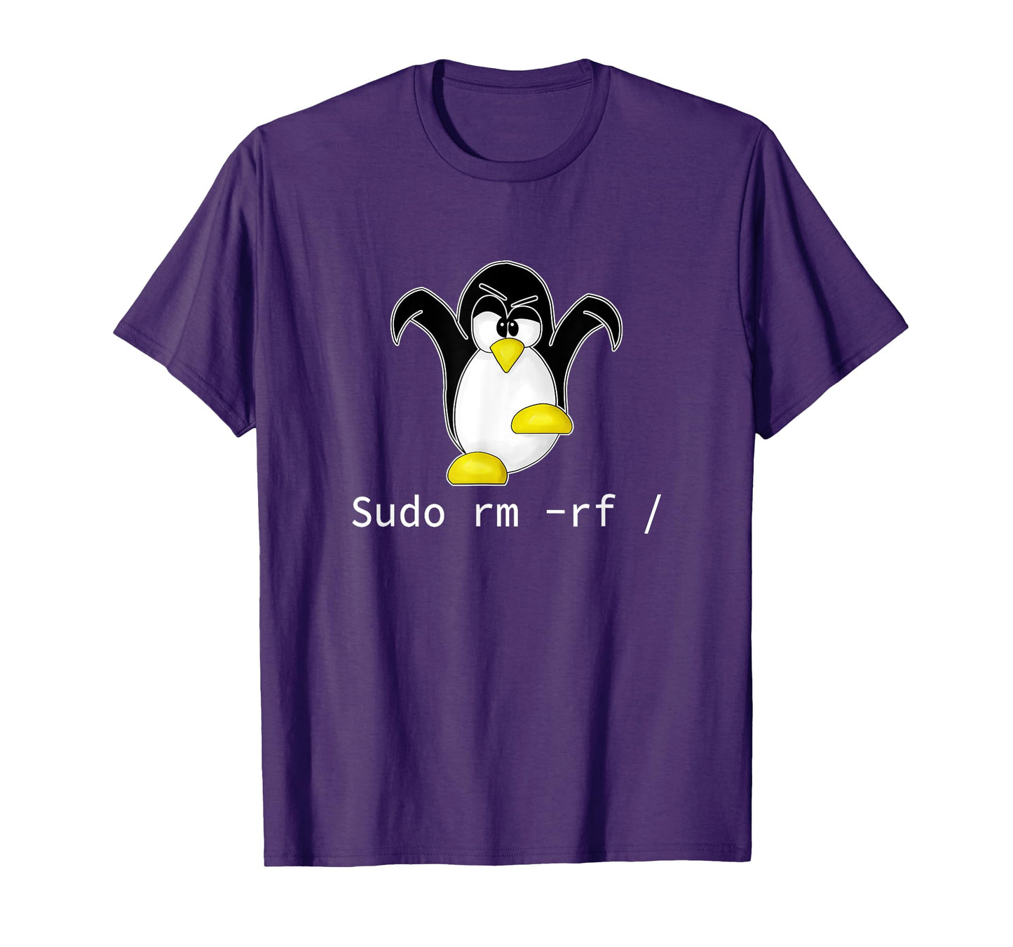Crazy Nerds and Geeks Gifts Tux Linux Penguin Sudo Rm Rf | Programmer Developer Hacker Unisex-Adults Black Small T-Shirt