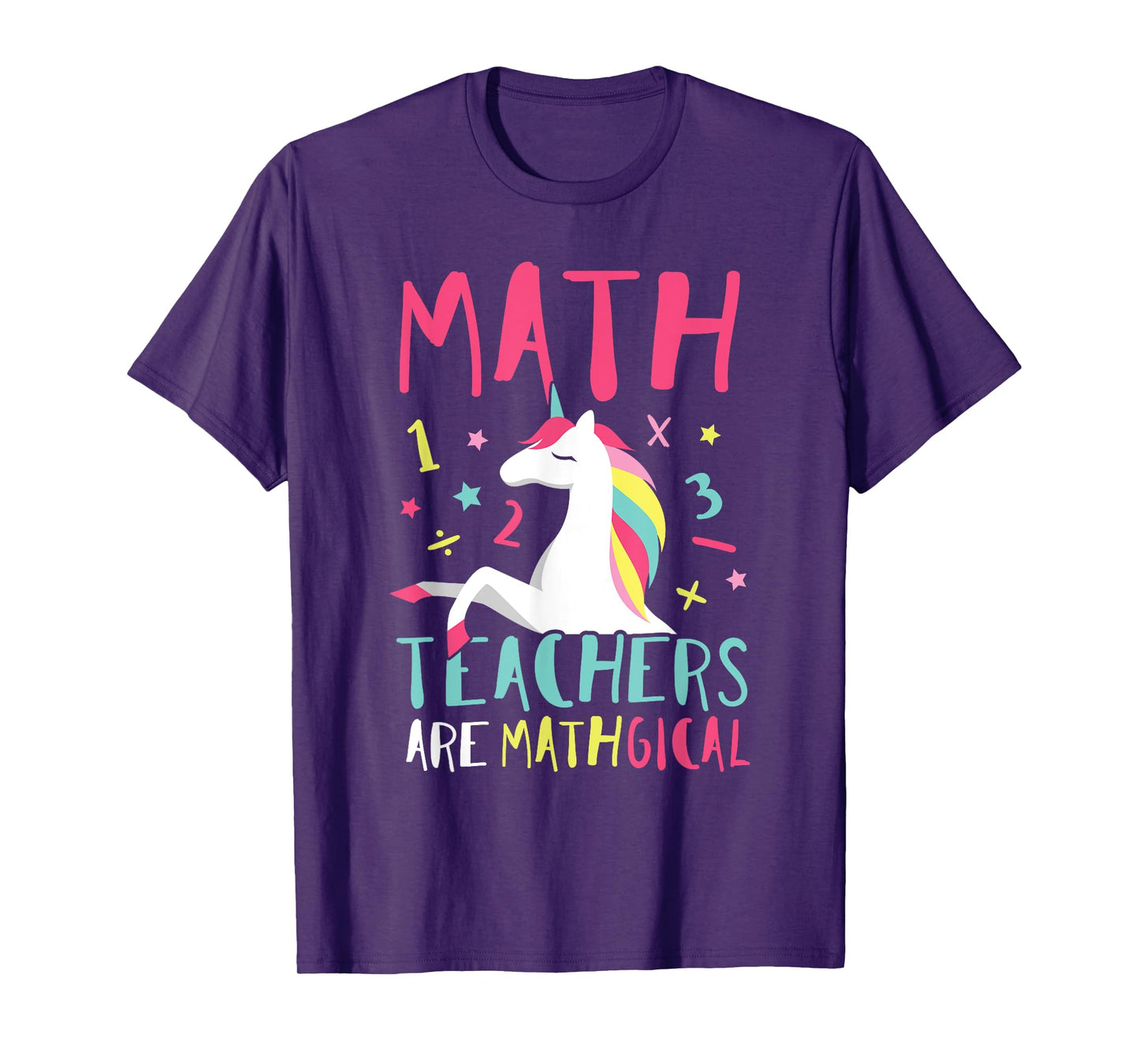 Unicorn Funny Math Teacher Top T-Shirt for Men Women Girls Kids