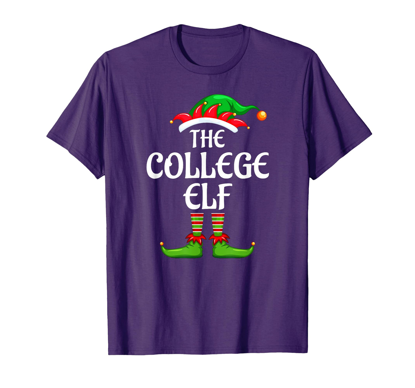 College Elf Matching Family Group Christmas Party T-Shirt