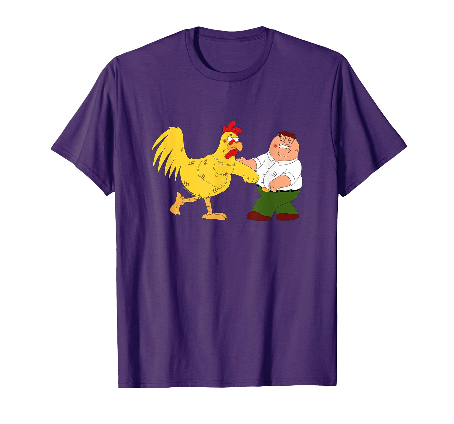 Family Guy Peter & The Giant Chicken Fighting Funny Cartoon T-Shirt