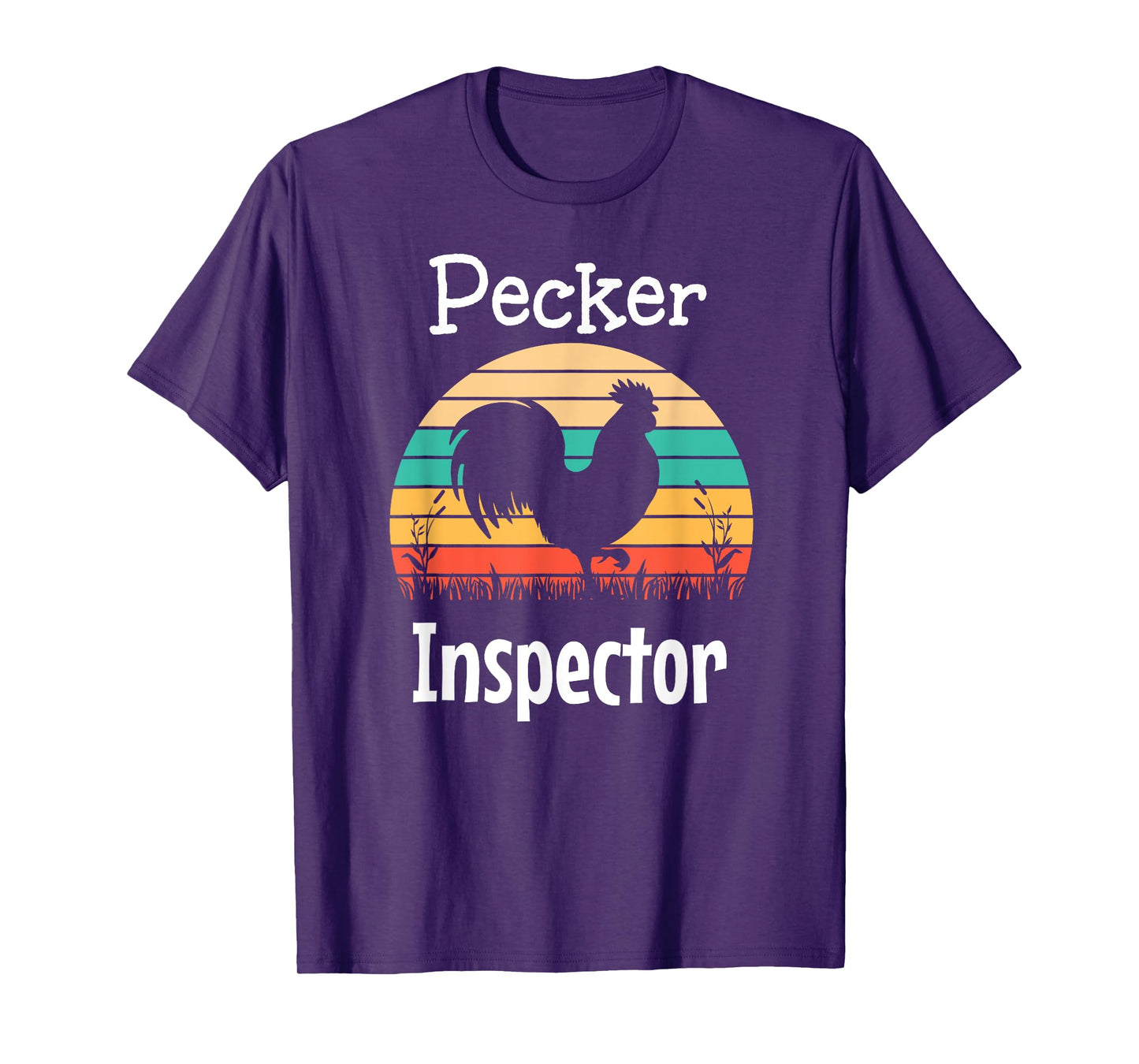Pecker Inspector Rooster and Retro Sun T-Shirt