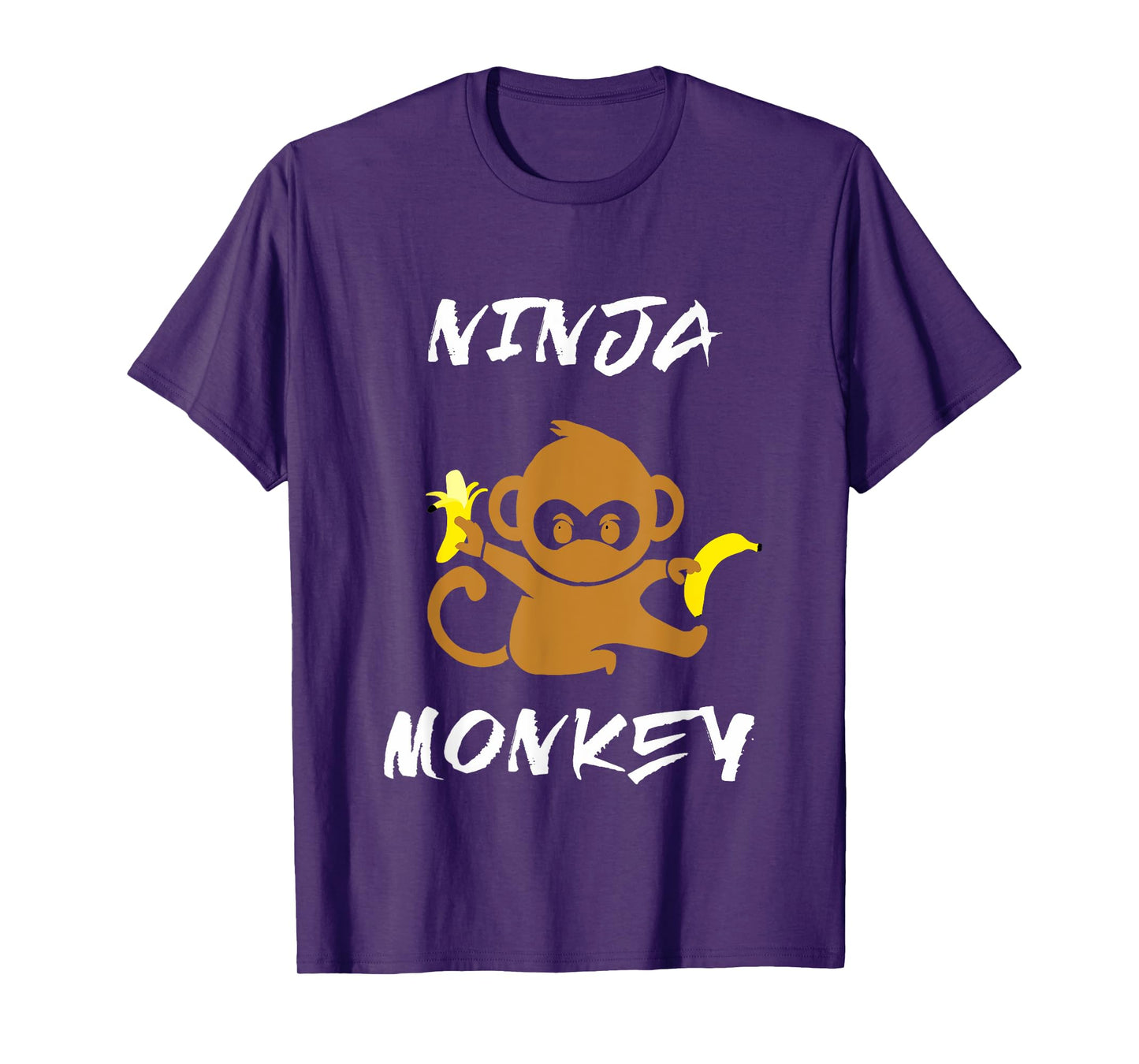 Ninja Monkey Martial Arts Banana Cartoon Sketch T-Shirts T-Shirt