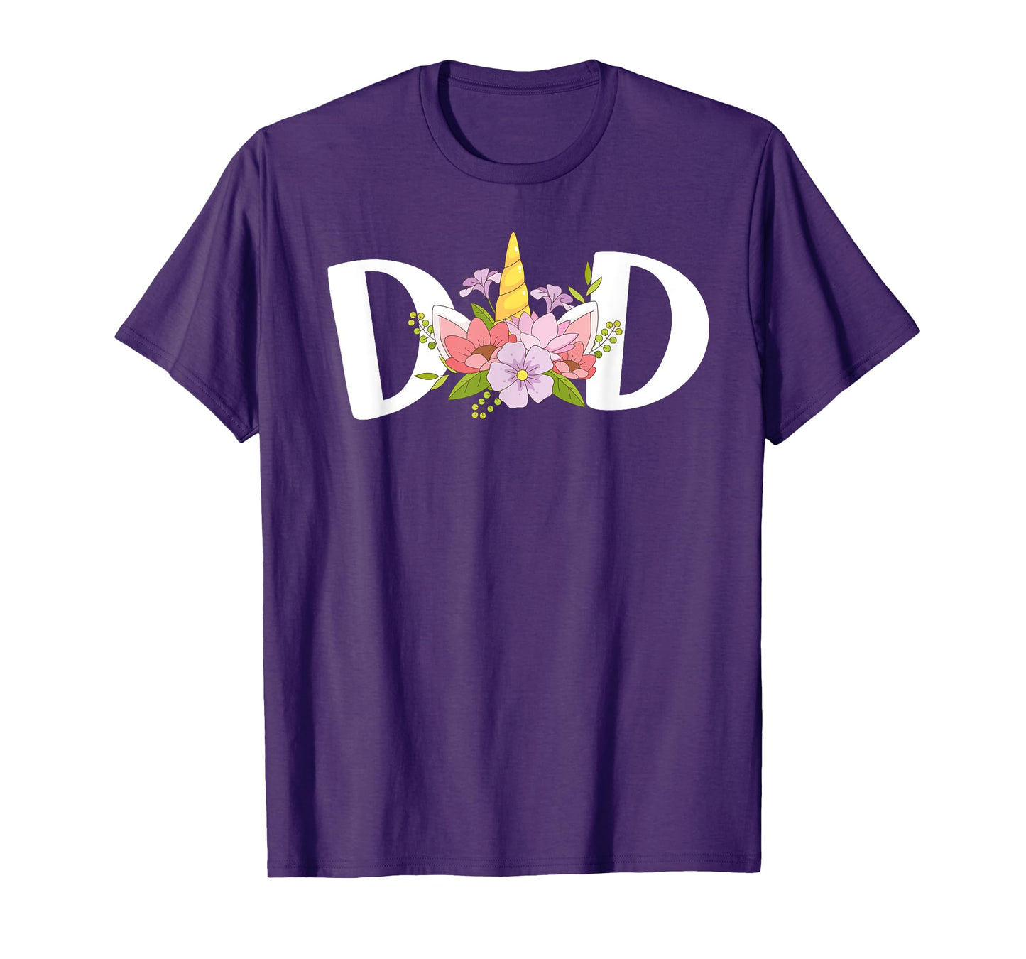 Dad Unicorn Floral Birthday Matching T-Shirt
