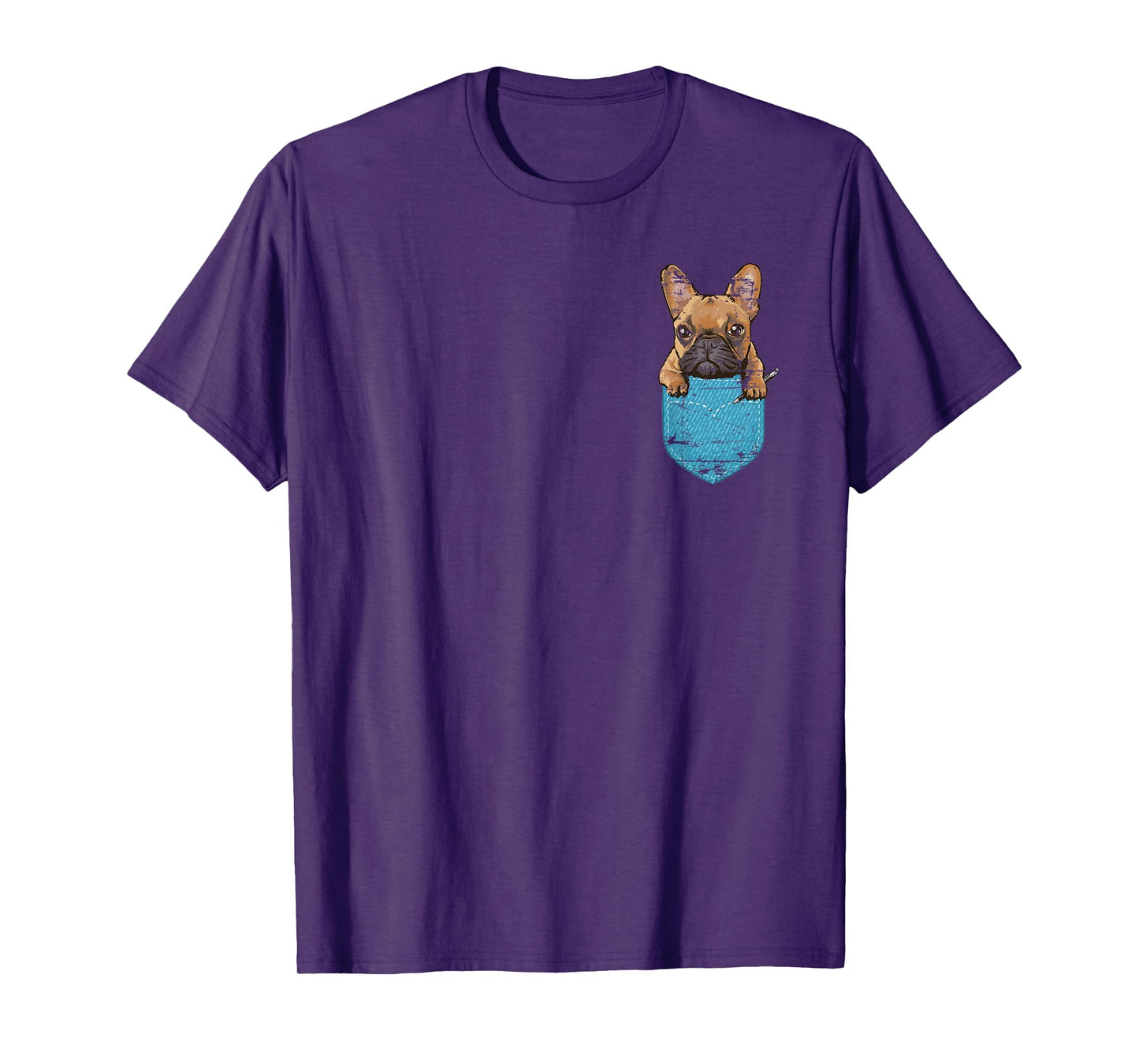 Cute Pet Animal Dog Breeder Gift Pocket French Bulldog Men Women Girls Kids T-Shirt