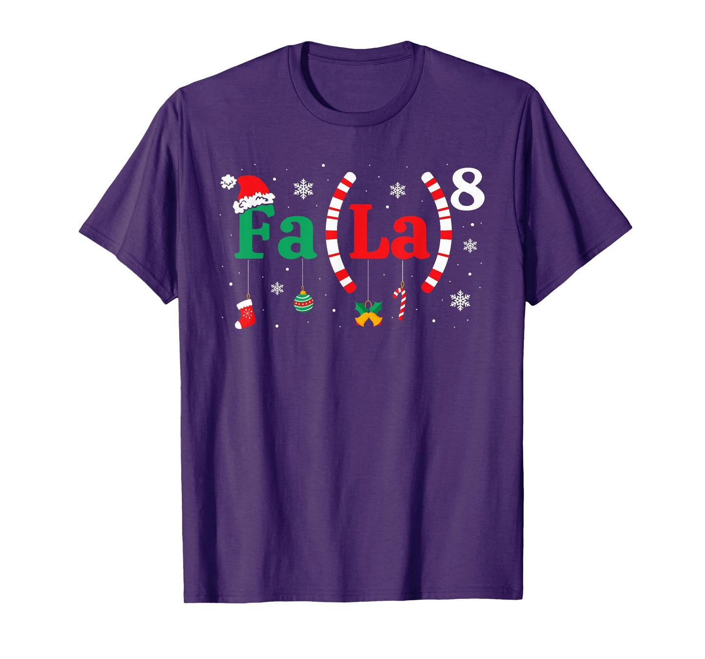 FA (LA)8 Funny Christmas Santa Fa La Math Teacher Student T-Shirt
