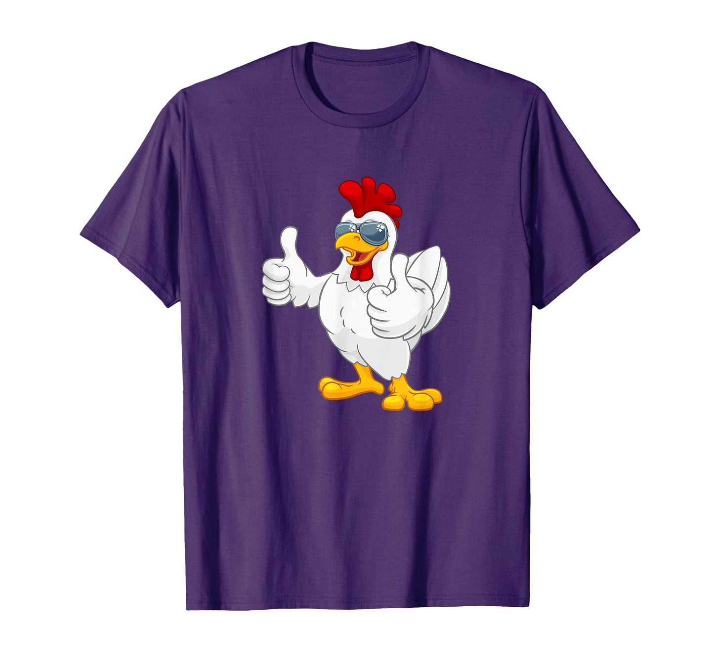 Cool White Chicken Rooster with Sunglasses Thumbs Up Animal T-Shirt