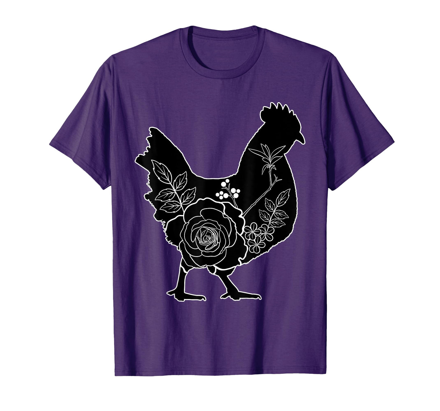 Chickens Floral Pattern Chicken Farmer Flowers Graphic Farm Rooster T-Shirt