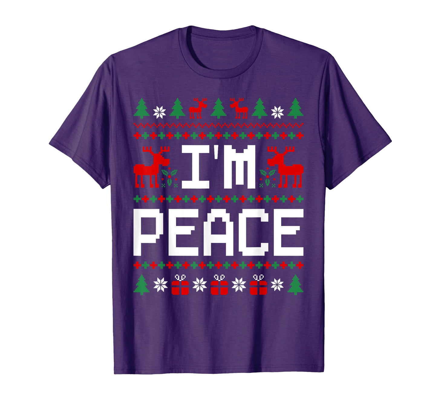 Couples Ugly Christmas Sweaters I Come In Peace I'm Peace T-Shirt
