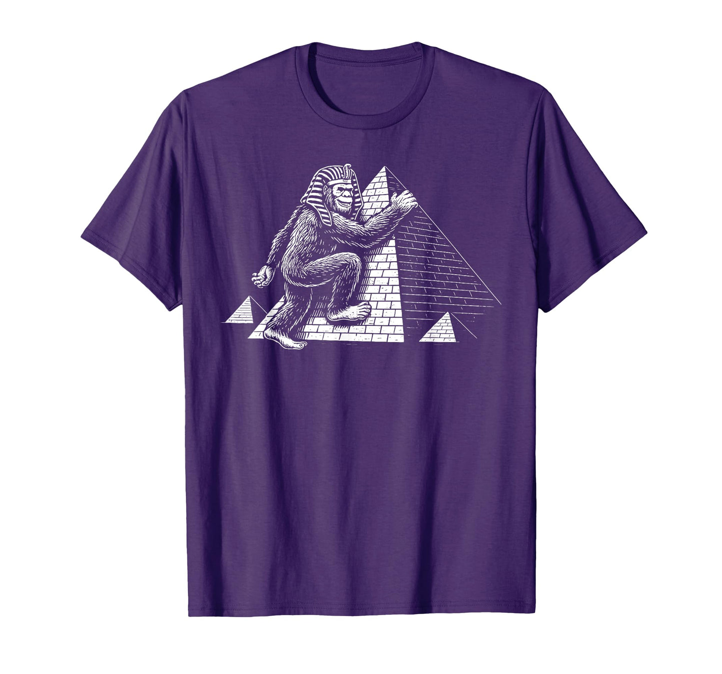 Bigfoot Pharaoh Climbing Pyramids Funny Egypt Travel T-Shirt