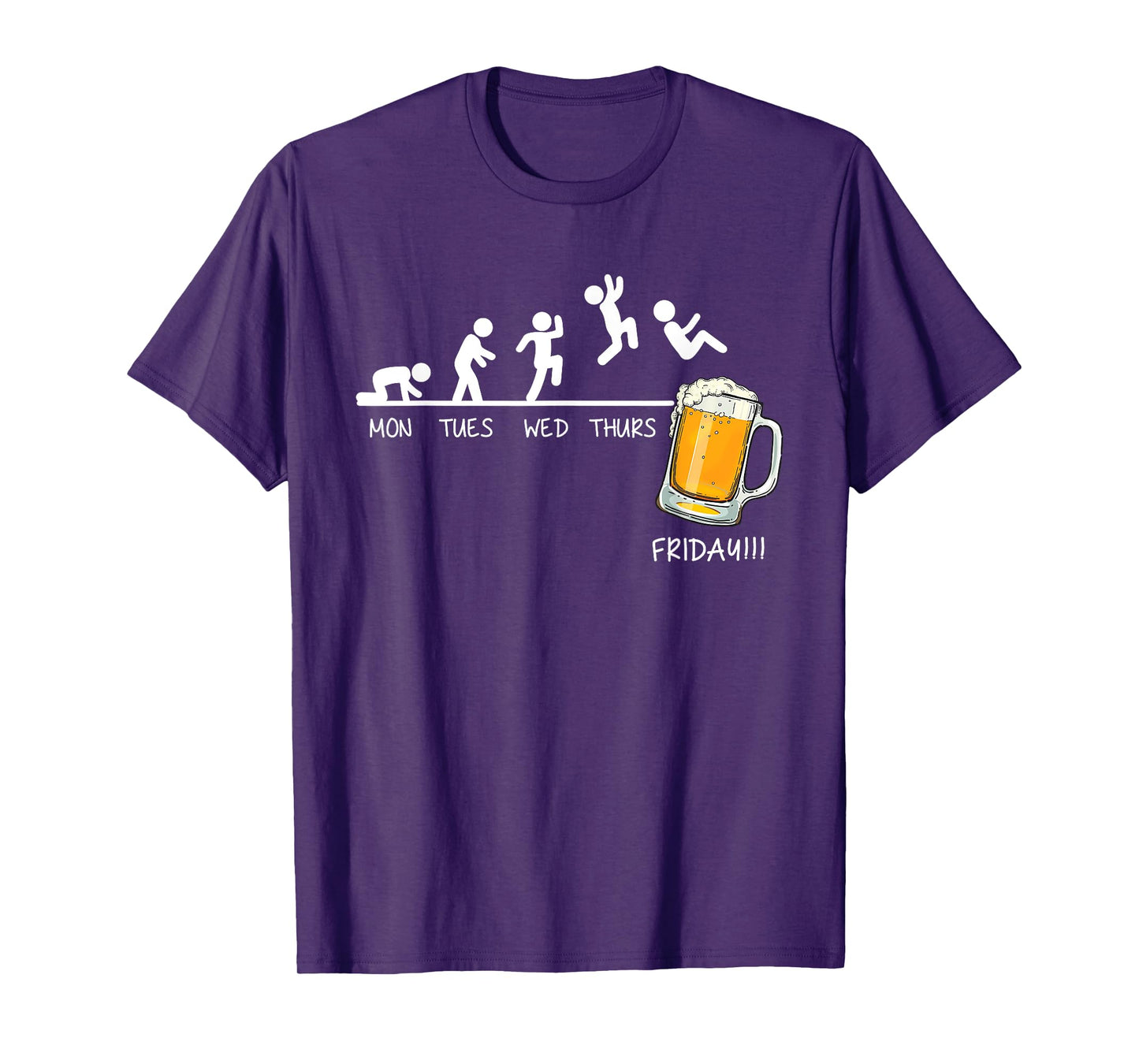 Funny Stickman Jumping Beer Days Of Week Friday Drink Beer T-Shirt