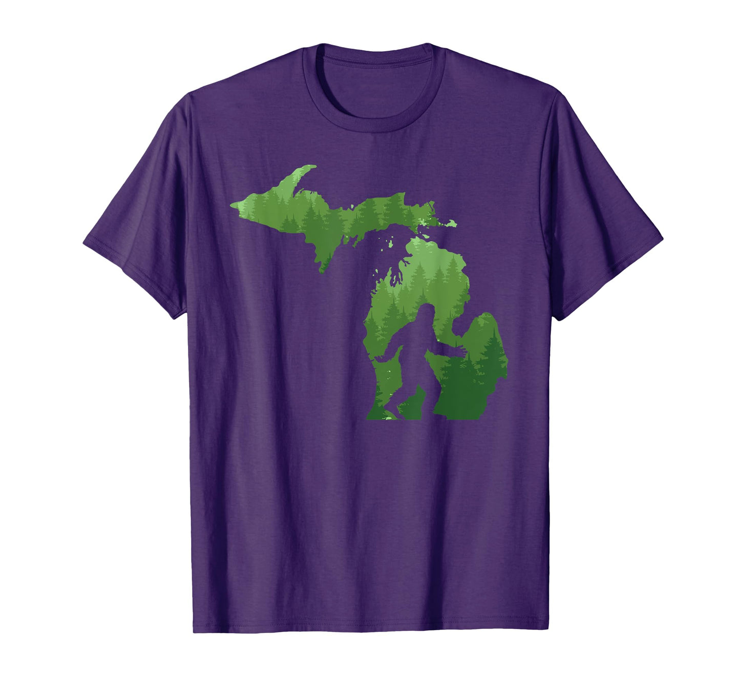 State of Michigan Map Bigfoot Shirt Funny Sasquatch Gift T-Shirt