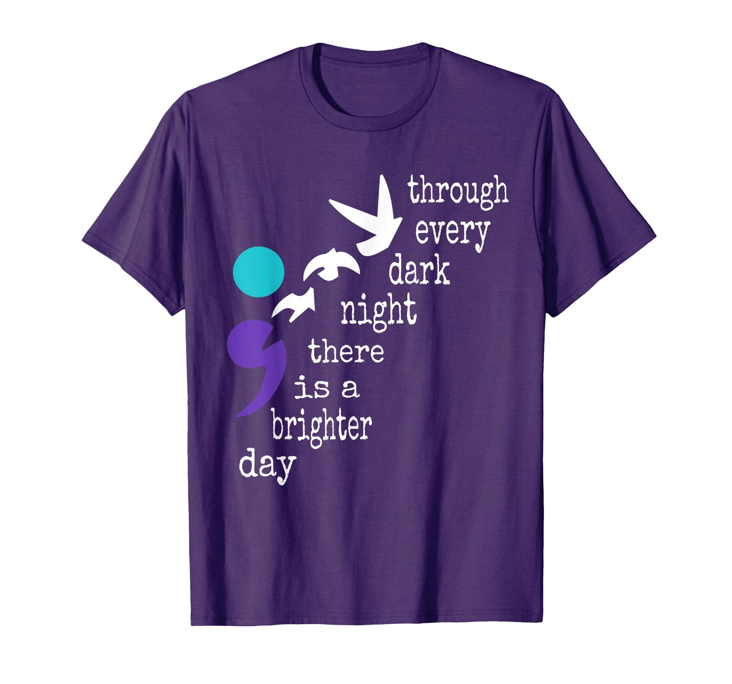 Birds Semicolon Gift Suicide Prevention Awareness T-Shirt