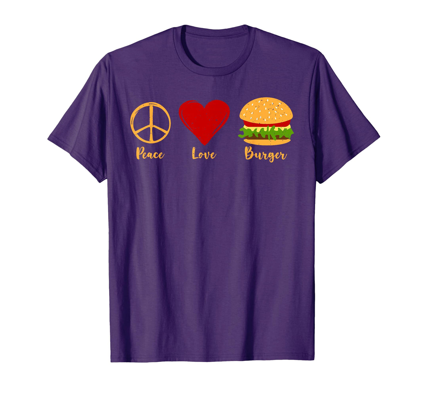 Hamburger Cheeseburger Peace Love Burger Fast Food T-Shirt