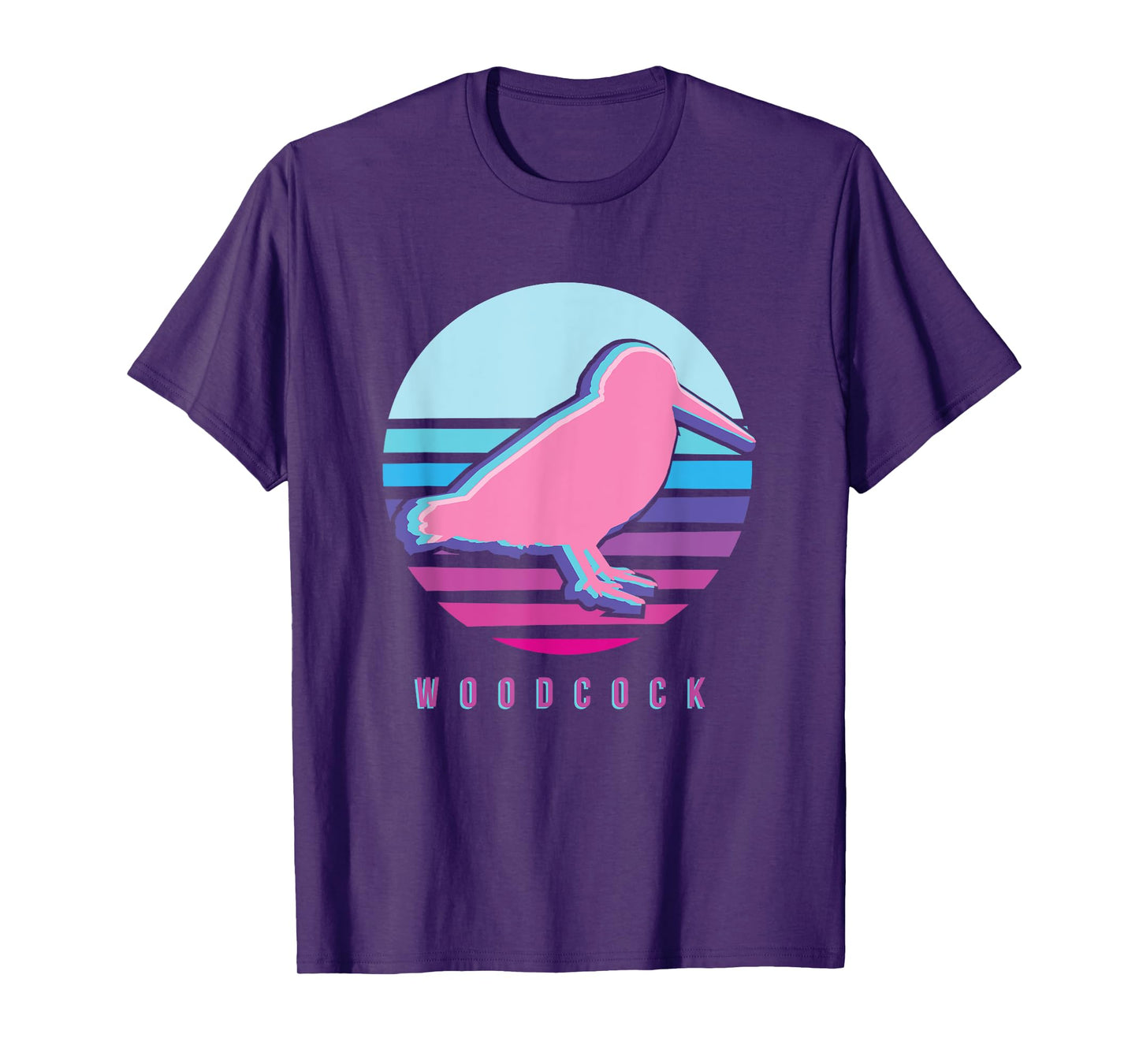 American Woodcock Bird Retro Vaporwave Unique Birding Gift T-Shirt