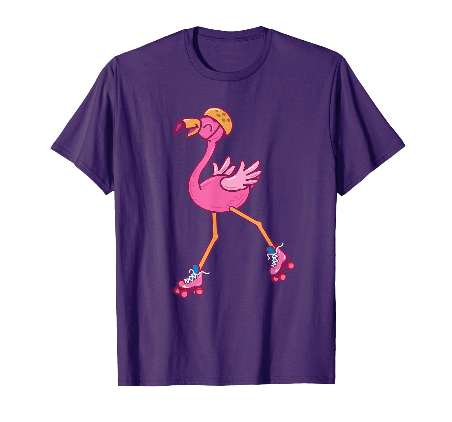 Skater Flamingo - Cute Flamingo Lover Roller Skating T-Shirt