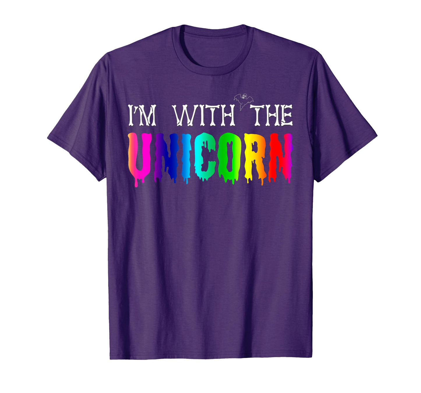 I'm With Unicorn Funny Rainbow Couple Halloween Cosplay T-Shirt