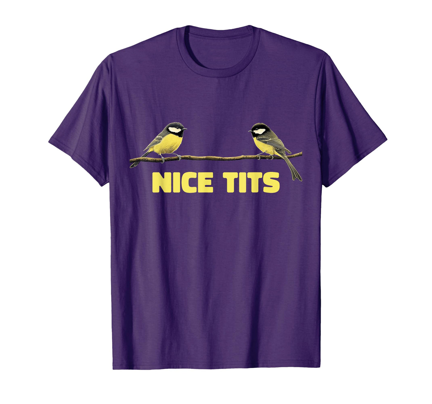 Nice Tits Funny Great Tit Birds On Tree Nature Birdwatching T-Shirt